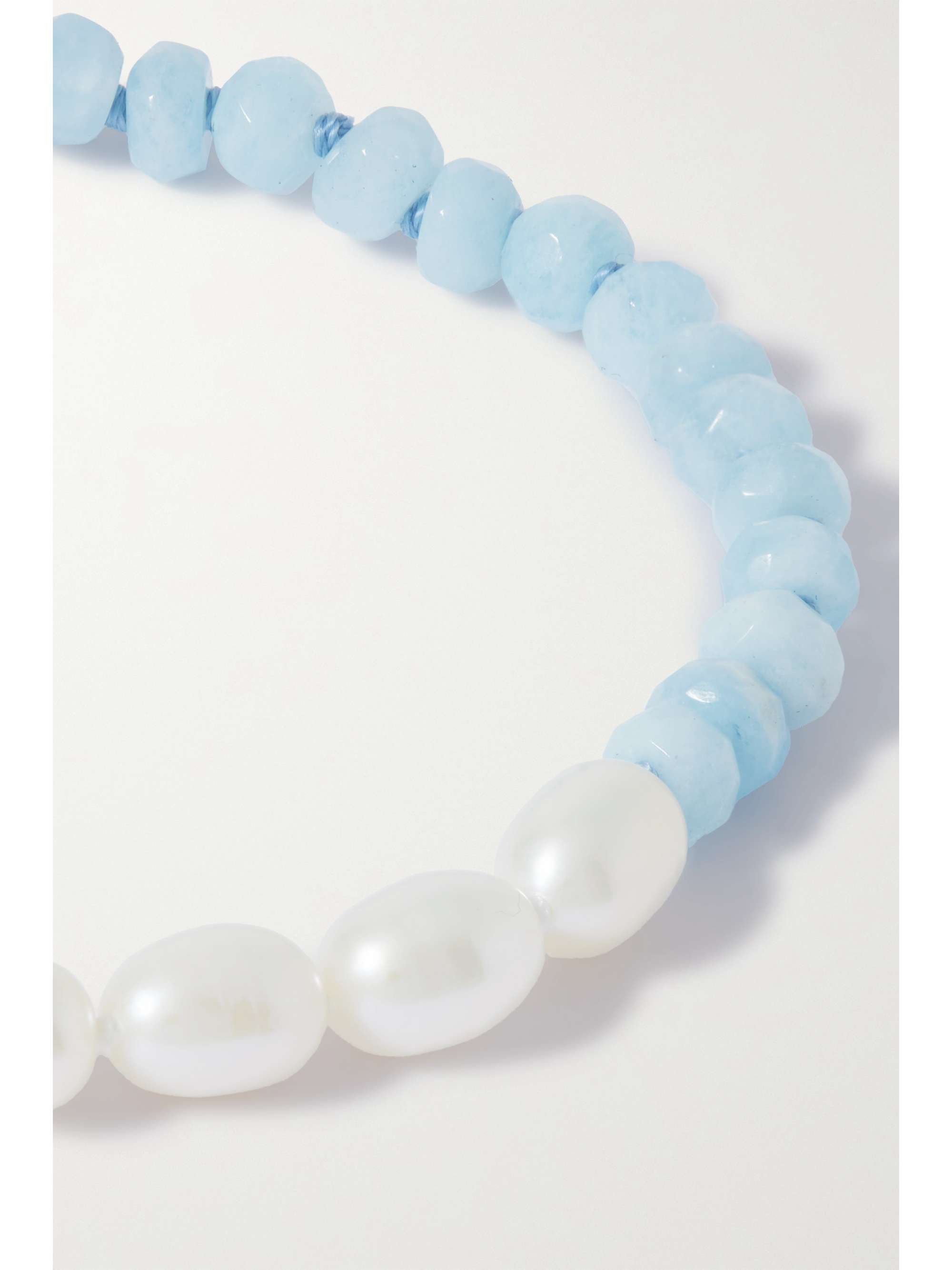 JIA JIA Union 14-karat gold, aquamarine and pearl bracelet