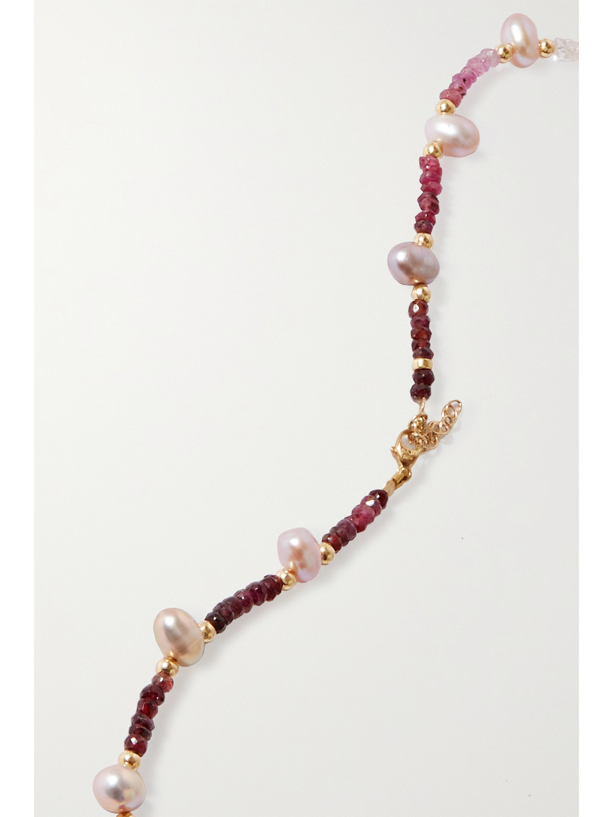 Shop Jia Jia + Net Sustain Gold, Ruby And Pearl Necklace In Pink