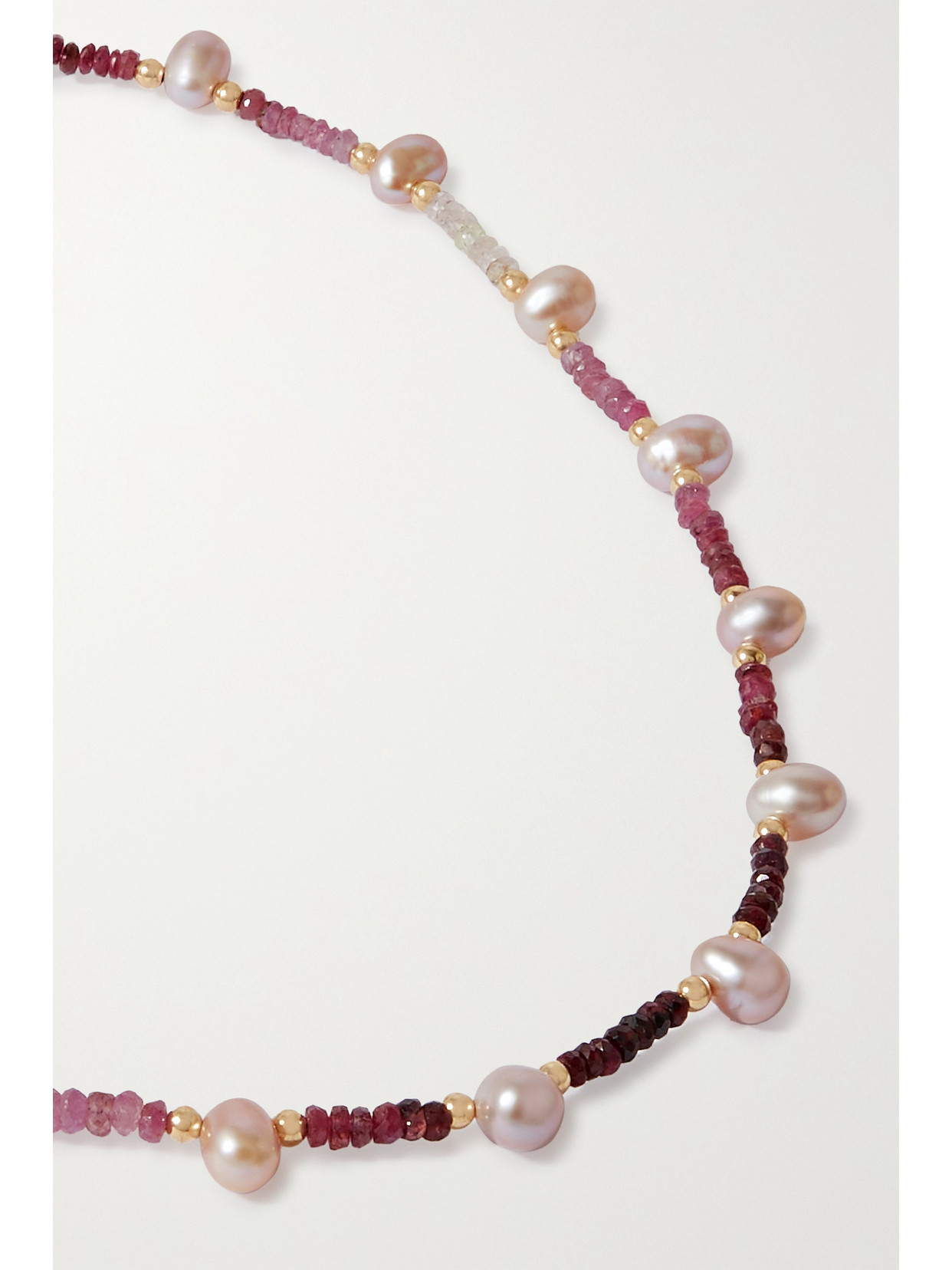 Shop Jia Jia + Net Sustain Gold, Ruby And Pearl Necklace In Pink