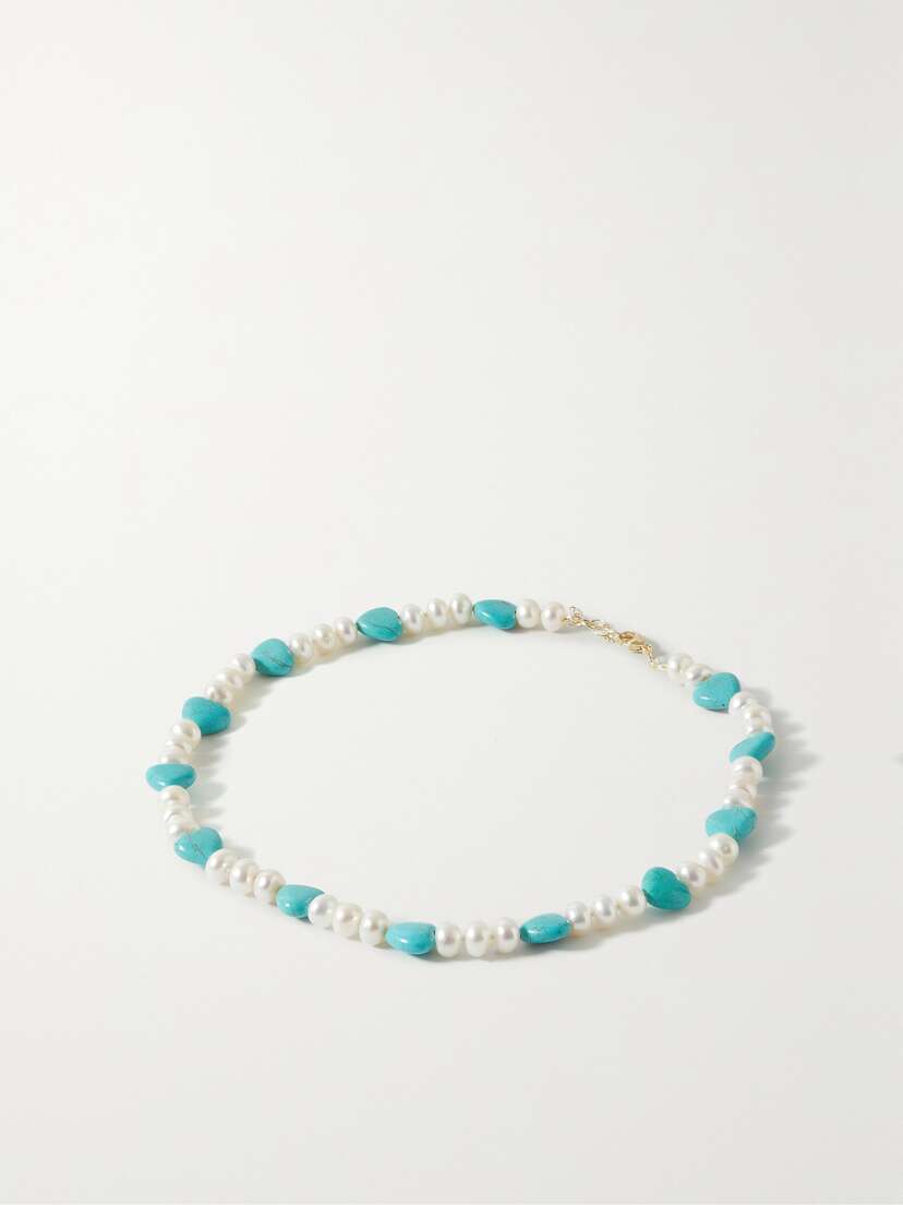JIA JIA + Net Sustain Gold-tone Turquoise And Pearl Necklace