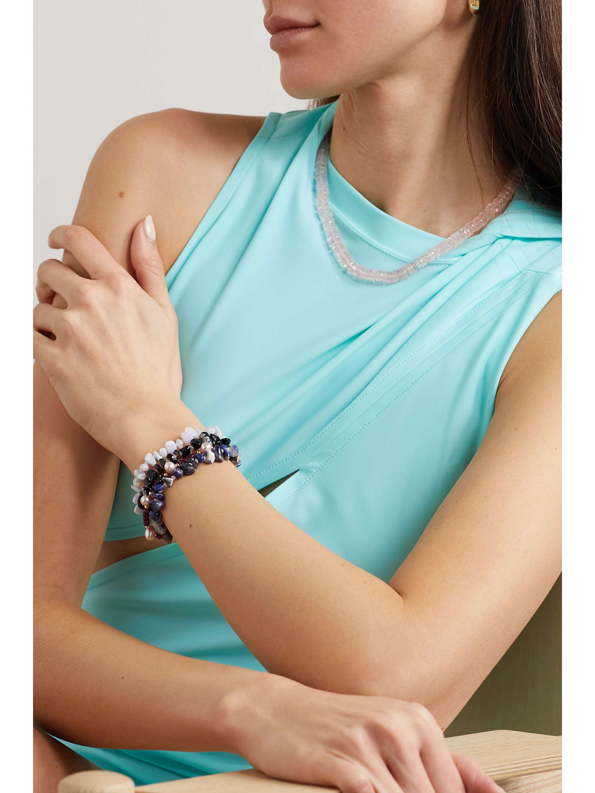 JIA JIA Arizona gold, ruby and pearl bracelet