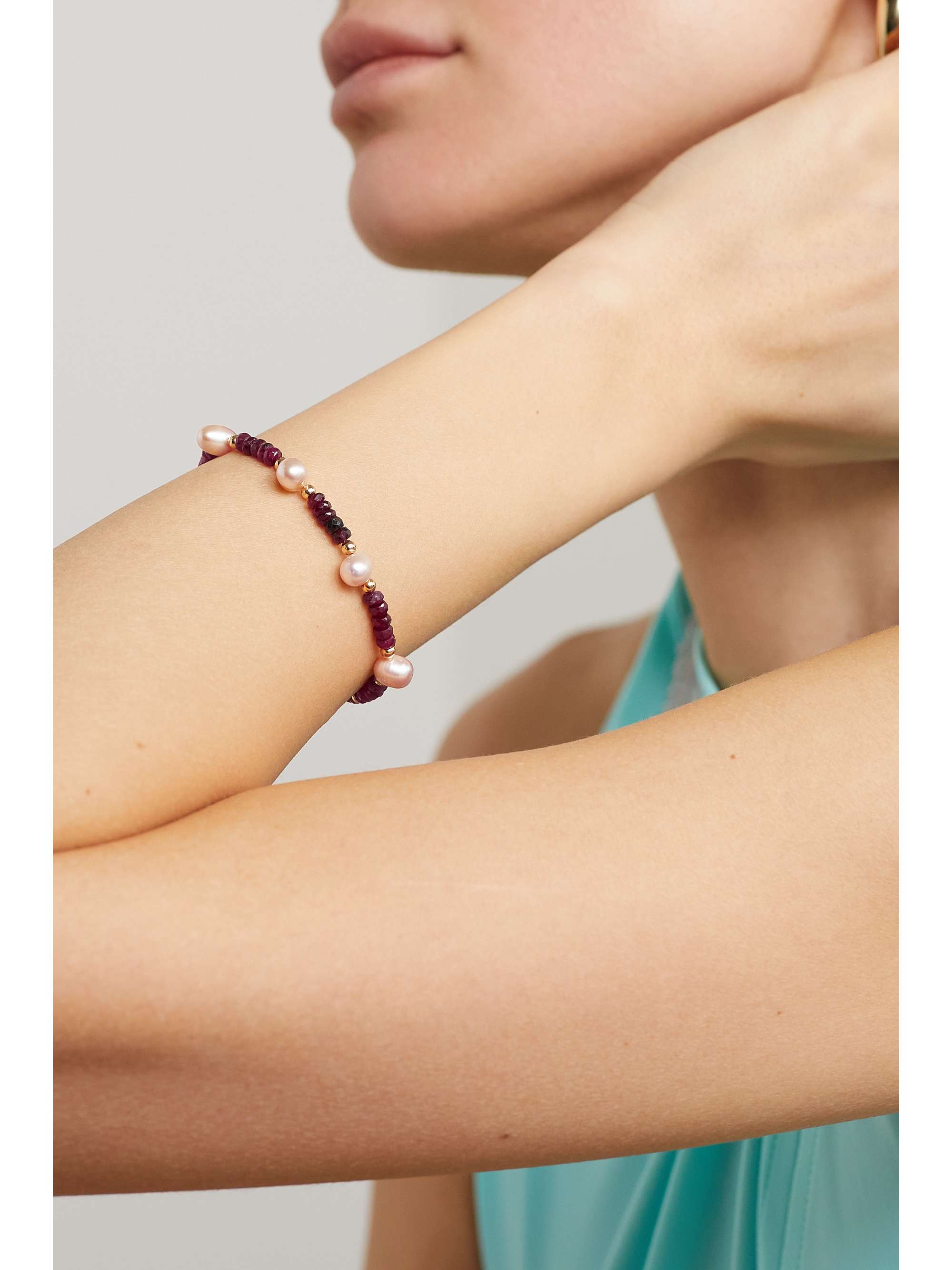 JIA JIA Arizona gold, ruby and pearl bracelet