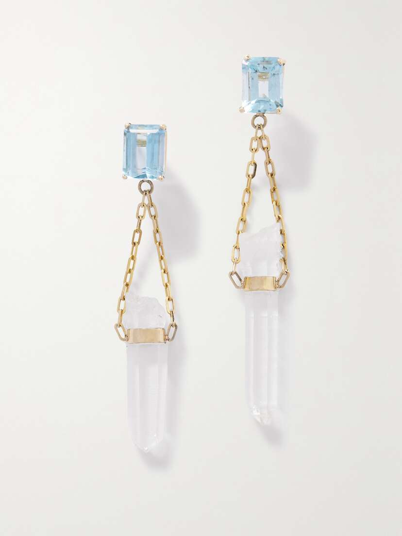 JIA JIA + Net Sustain Atlas 14-karat Gold Topaz And Quartz Earrings