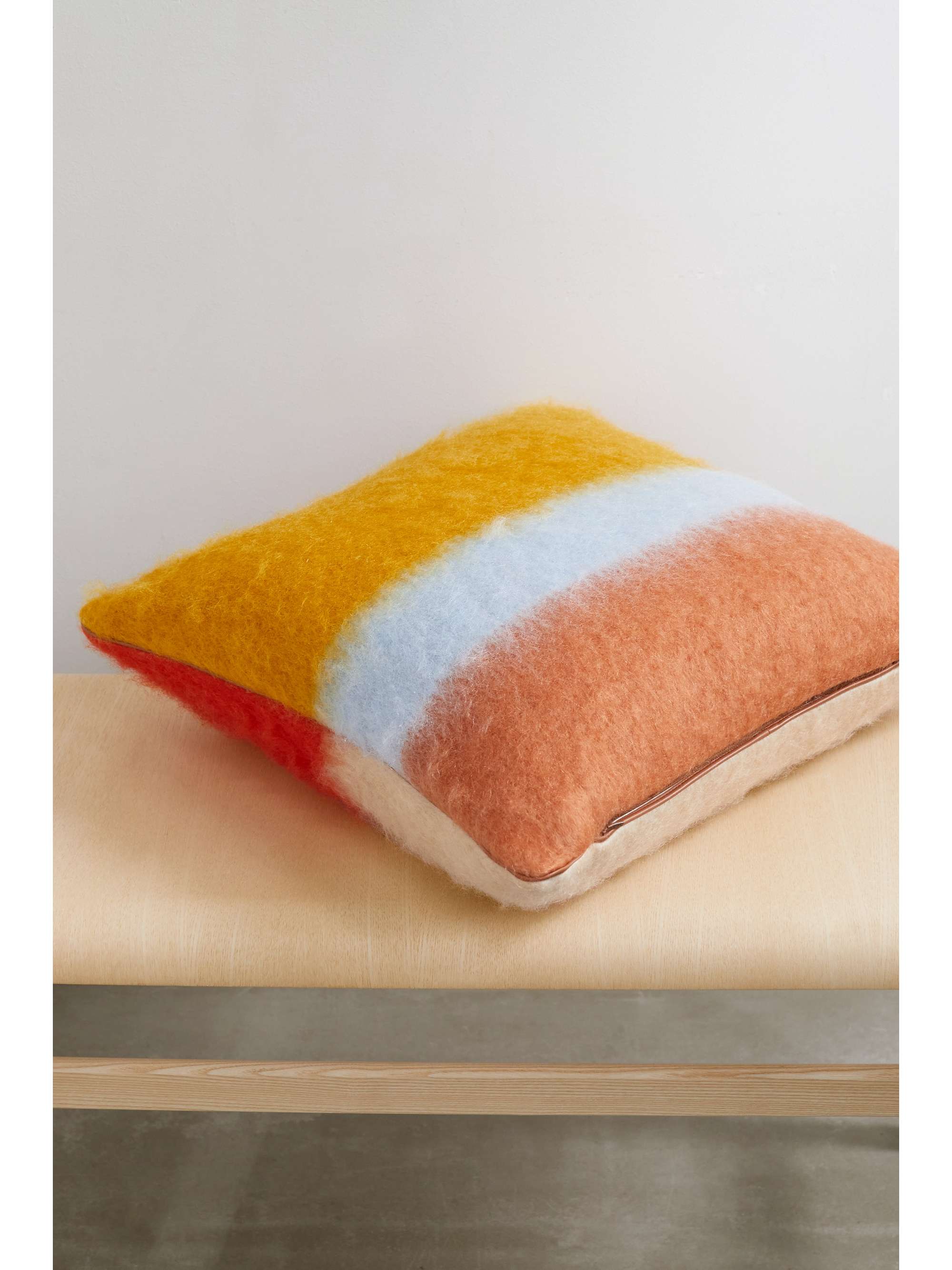 LOEWE Anagram appliquéd striped wool and mohairblend cushion NETA