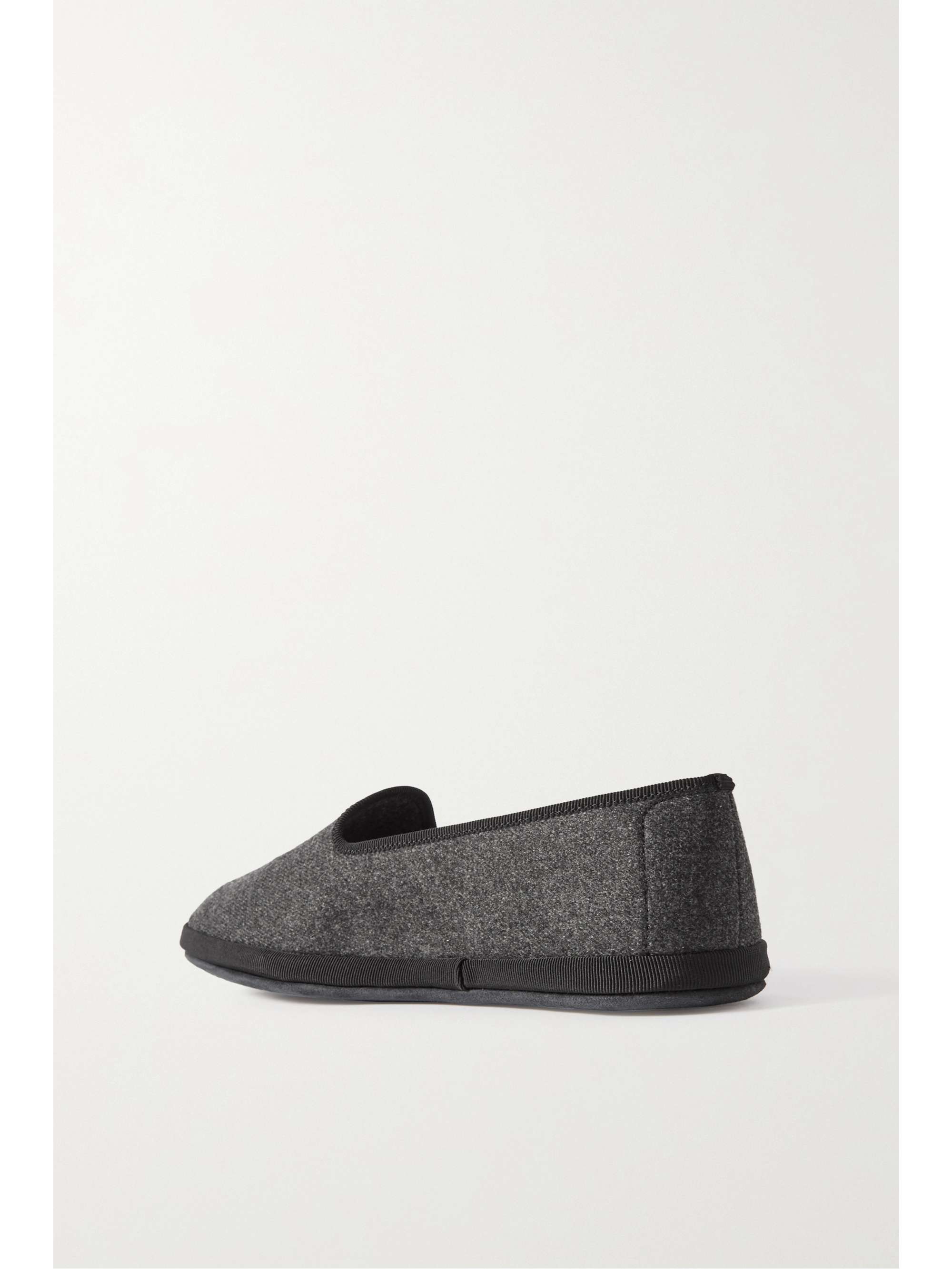 LORO PIANA Venice embroidered cashmere-blend flannel slippers