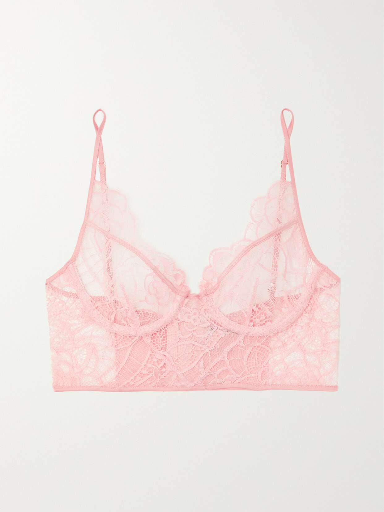 Kiki de Montparnasse - Coquette Lace Underwired Soft-cup Balconette Bra - Pink