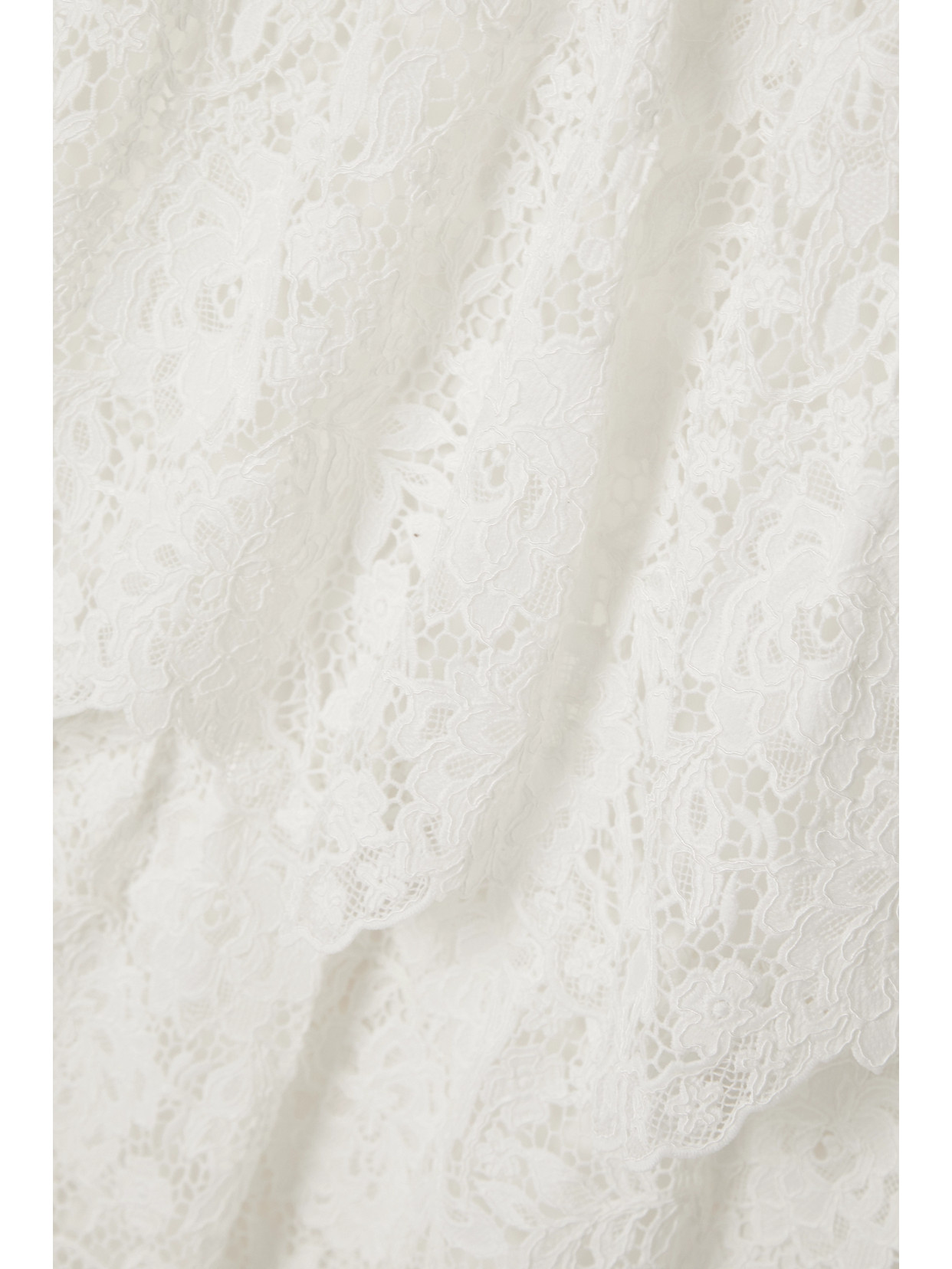 Self-portrait Tiered Corded Lace Maxi Dress In White