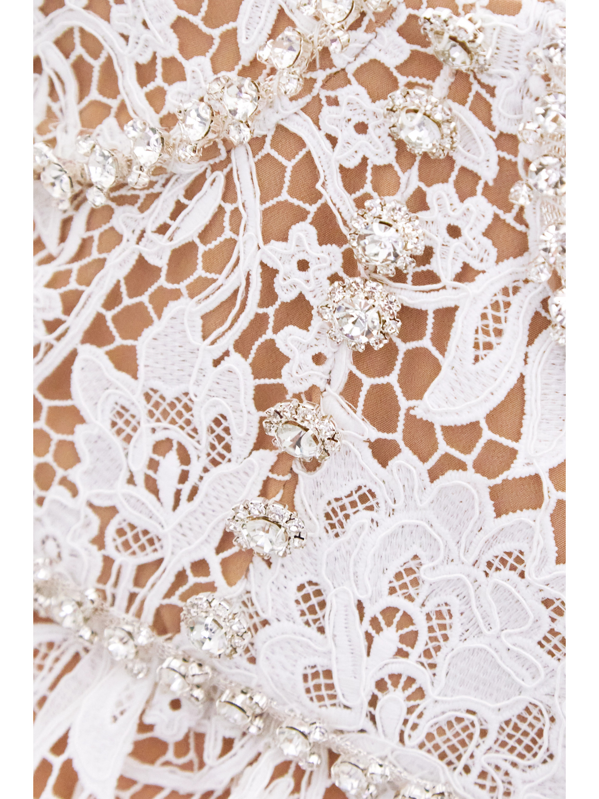 self-portrait Off-the-shoulder crystal-embellished corded lace midi dress thumbnail