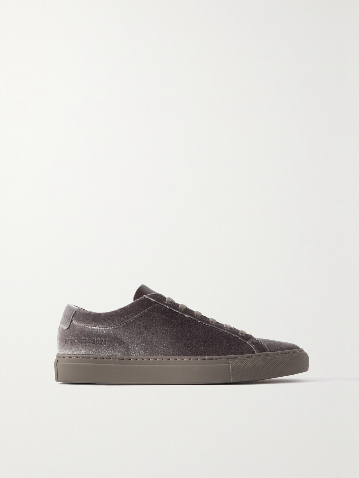 Common Projects Achilles Leather-trimmed Velvet Sneakers In Brown