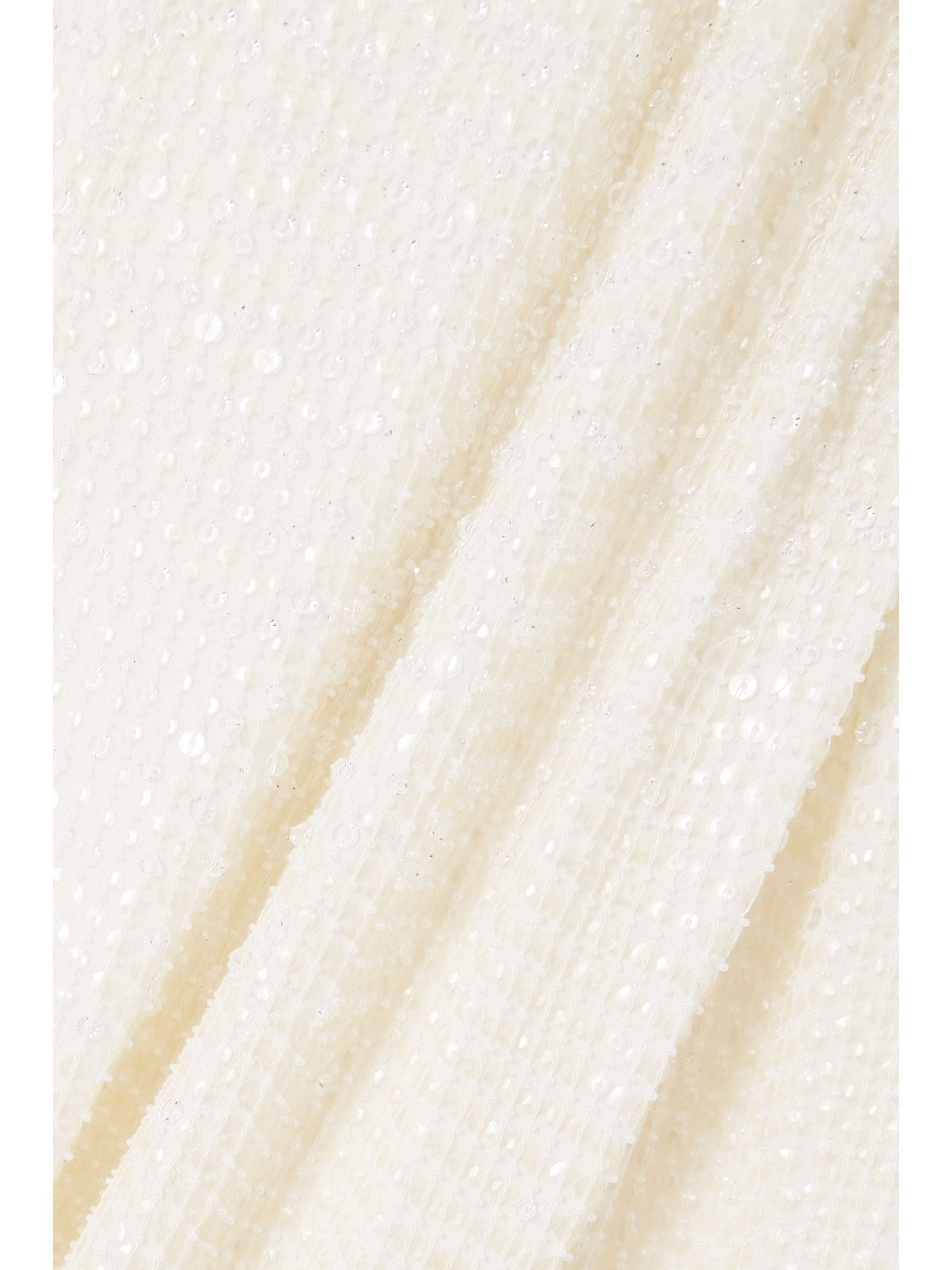 JENNY PACKHAM 垂坠围裹效果带缀饰雪纺绸礼服