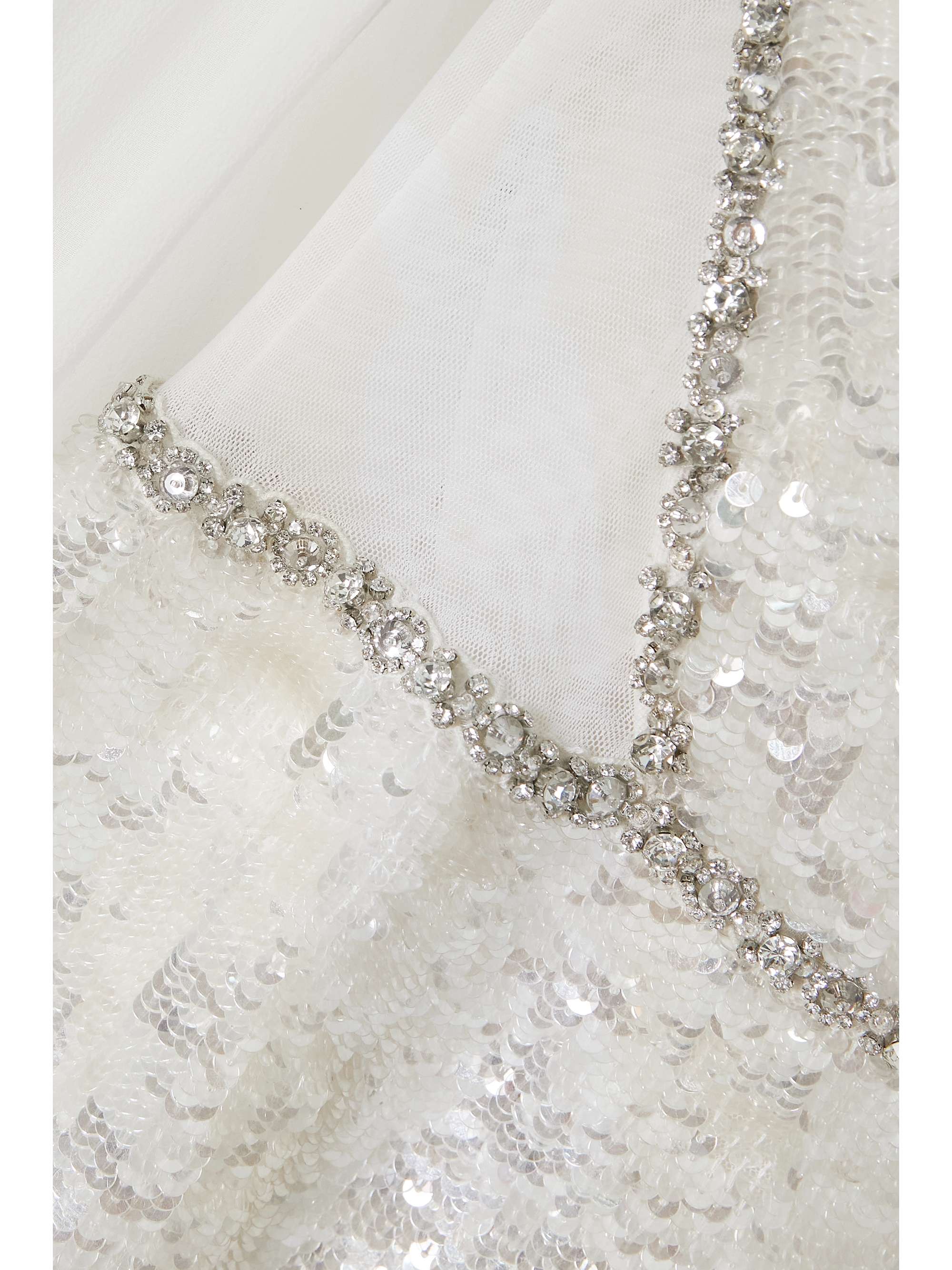 JENNY PACKHAM 披风效果带缀饰绢网雪纺绸礼服