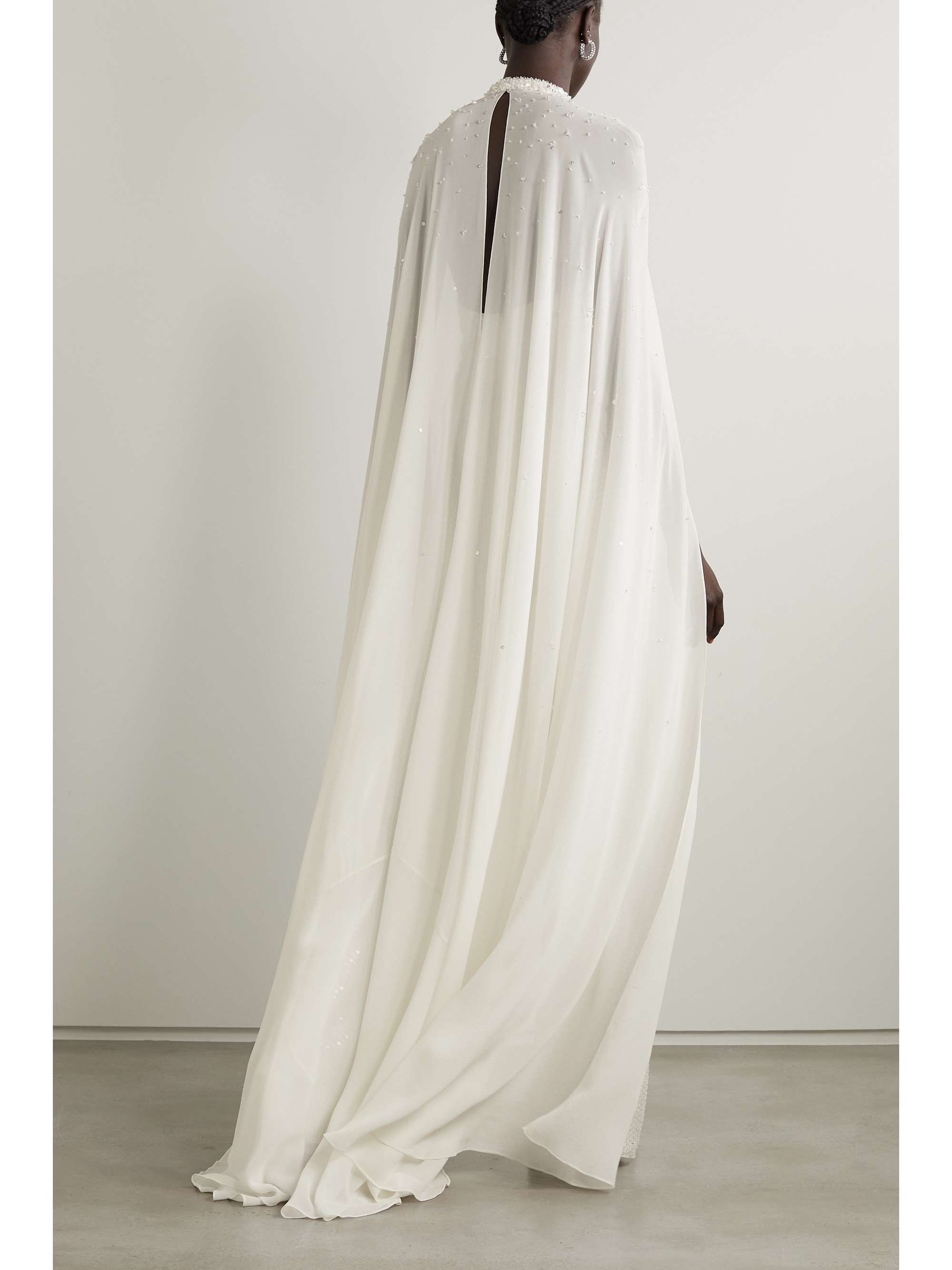 JENNY PACKHAM 披风效果亮片雪纺绸连体裤