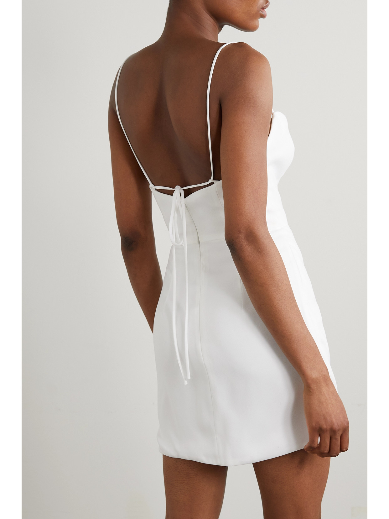 Shop Halfpenny London Maisie Draped Satin Mini Dress In White