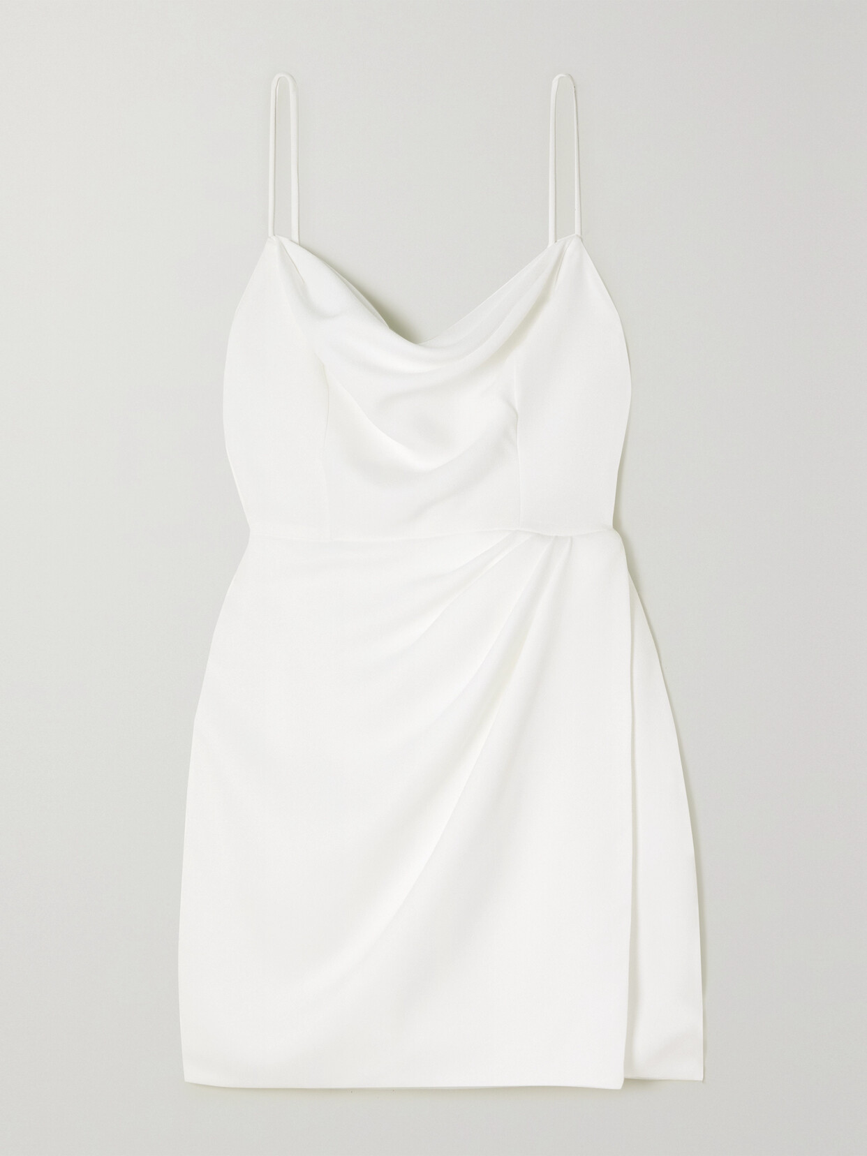 Halfpenny London Maisie Draped Satin Mini Dress In White