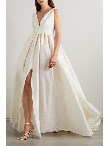 Halfpenny London Pleated taffeta gown