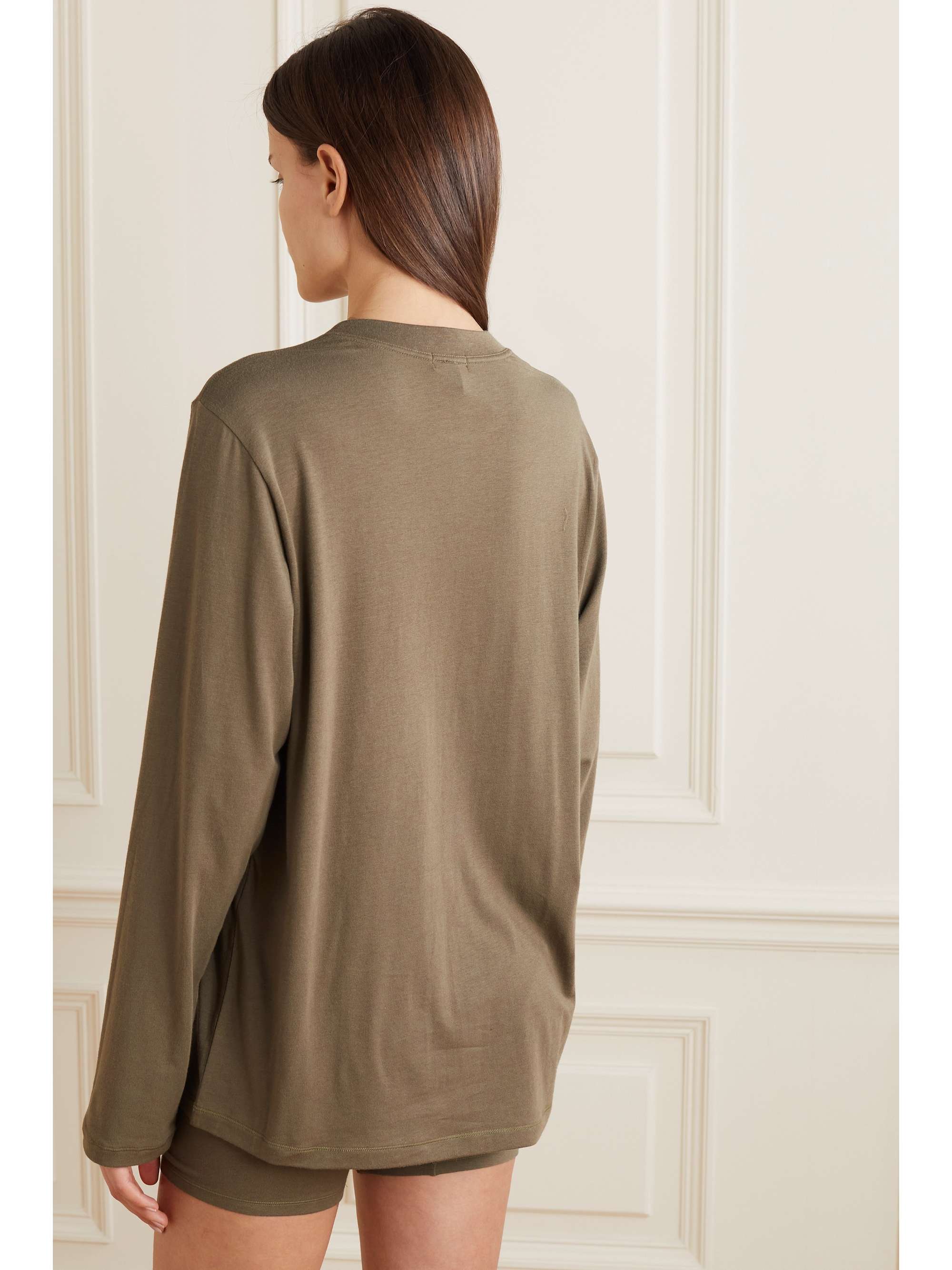 SKIMS Boyfriend stretchmodal and cottonblend jersey Tshirt Army