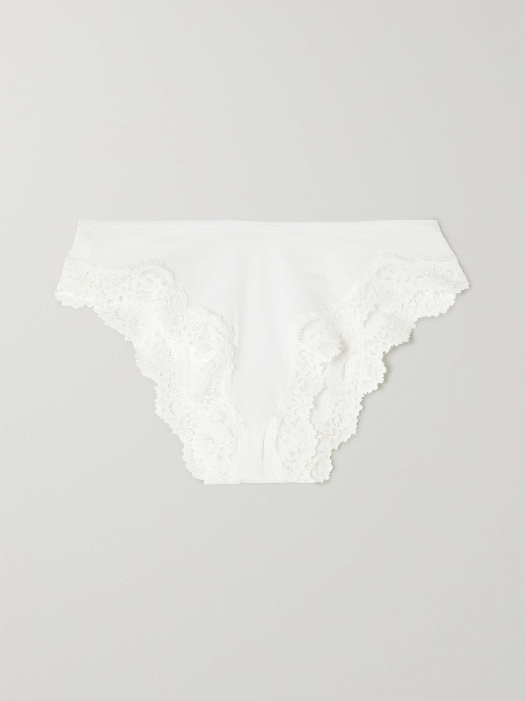 SKIMS Fits Everybody Cheeky Tanga lace-trimmed stretch briefs - Marble