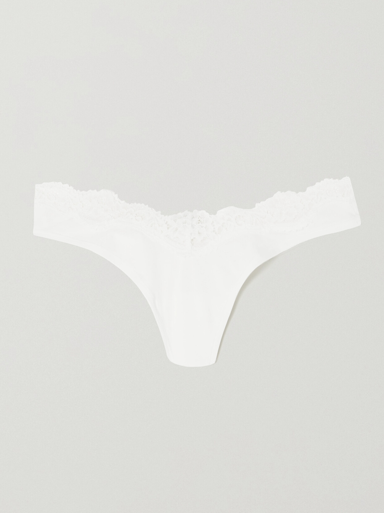 Shop Skims Fits Everybody Lace-trimmed Stretch Thong In Unknown