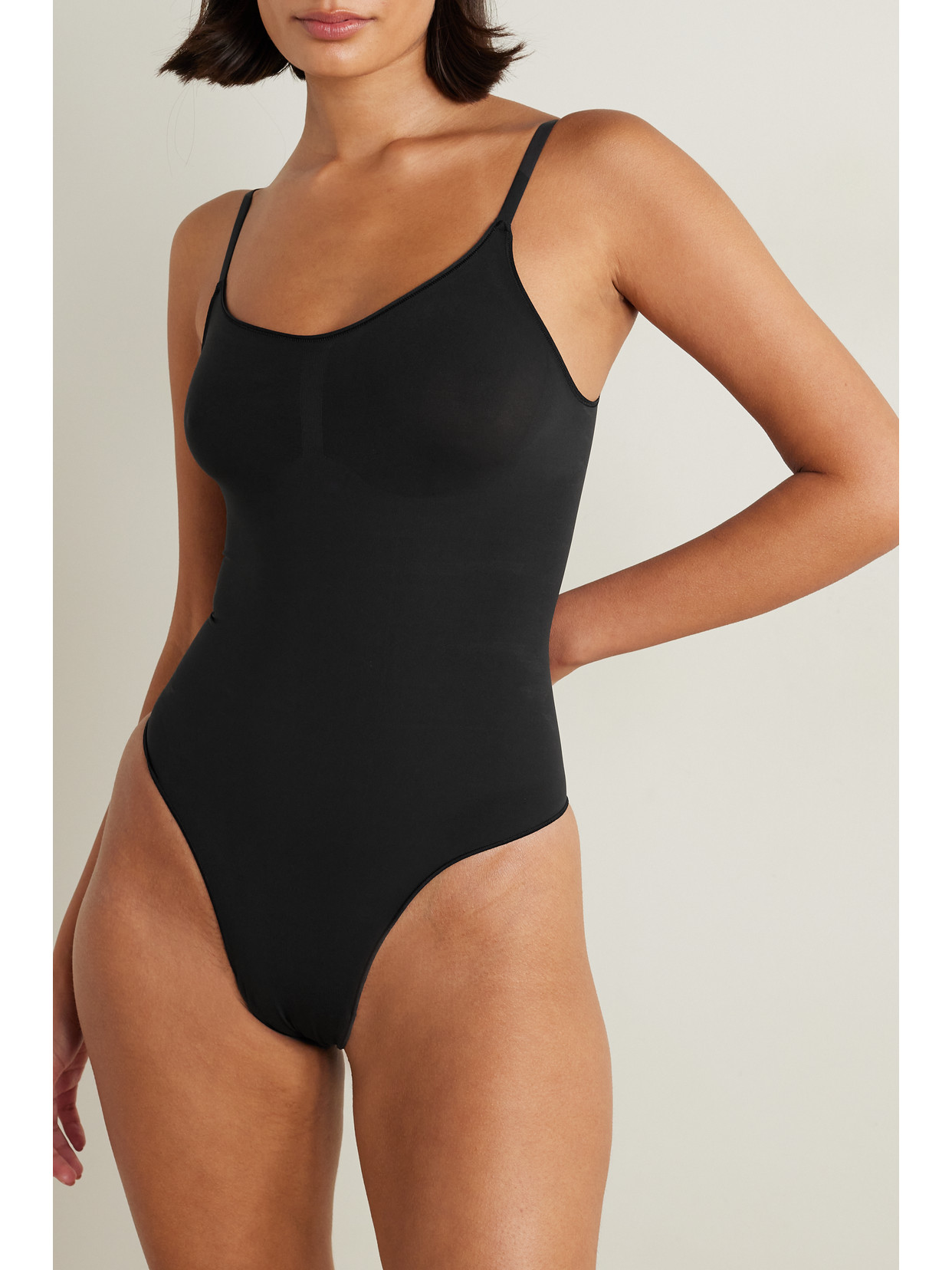 Skims Fits Everybody Cami Bodysuit In Onyx In Unknown