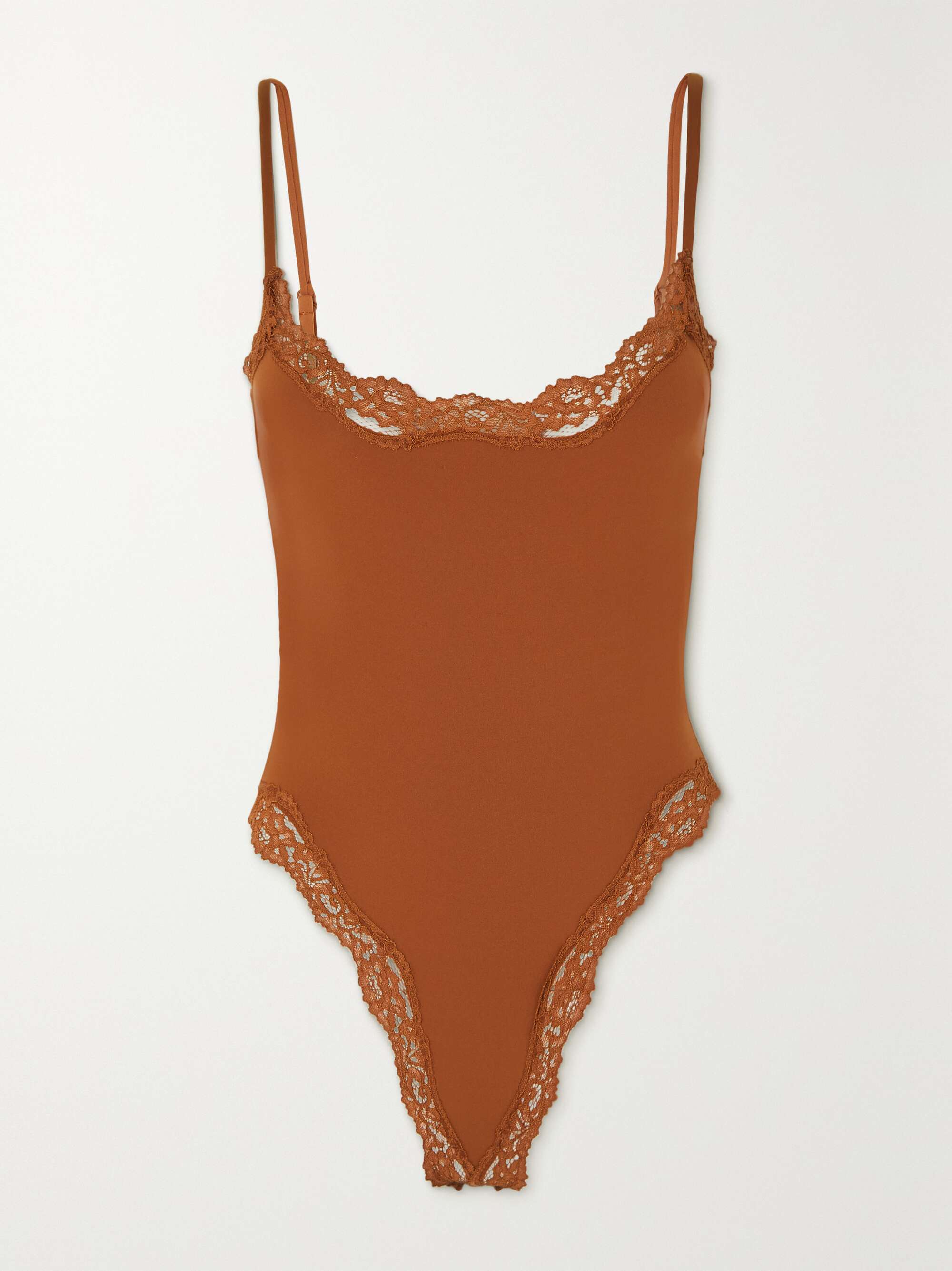 Fits Everybody Corded Lace Cami Bodysuit - Bronze