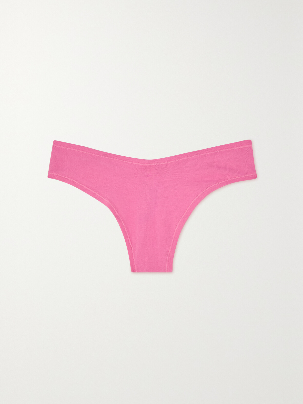 Skims - Cotton Collection Cotton-blend Jersey Thong - Sugar Pink