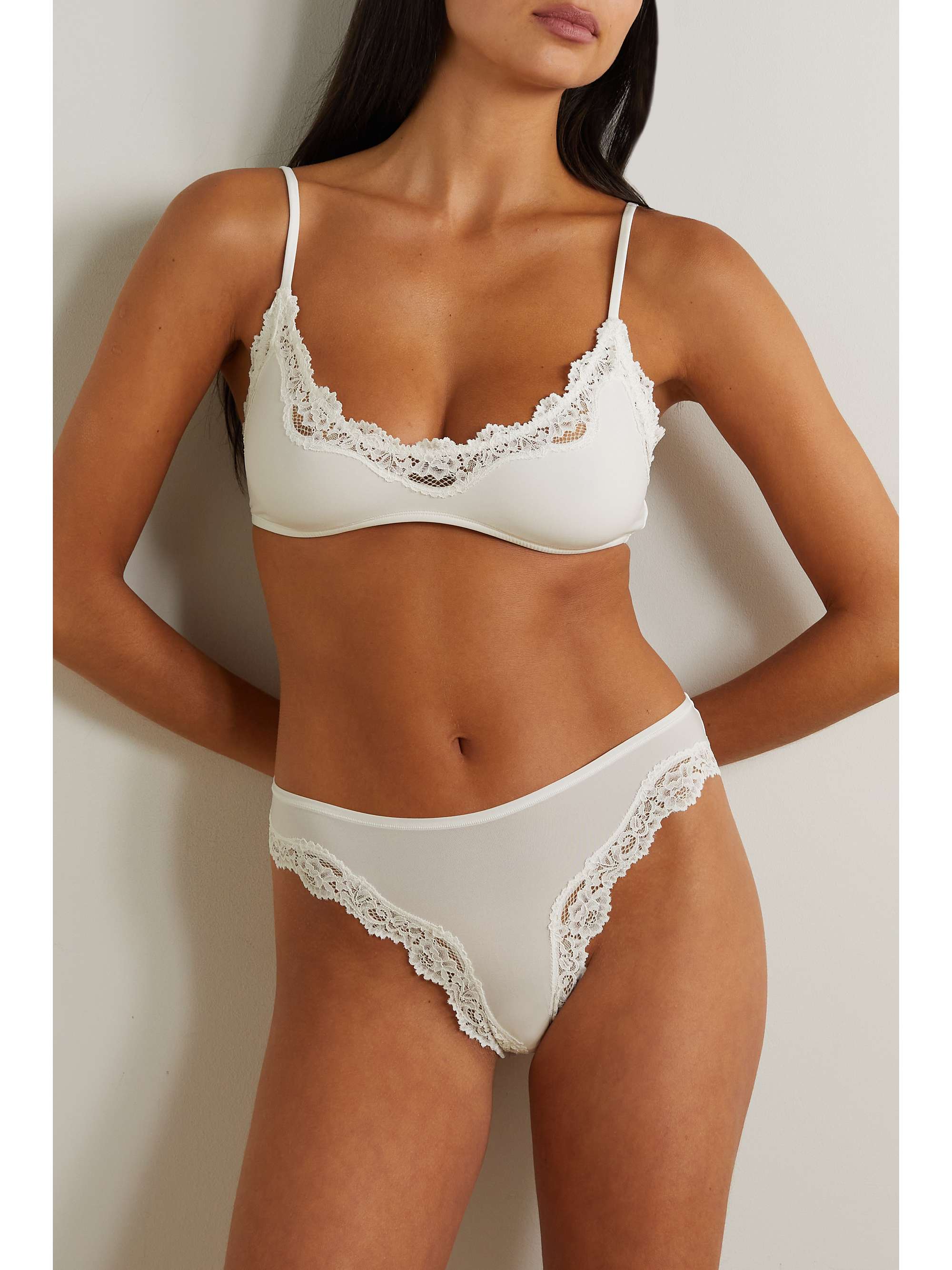 Womens Skims white Fits Everybody Lace-Trim Scoop Bralette