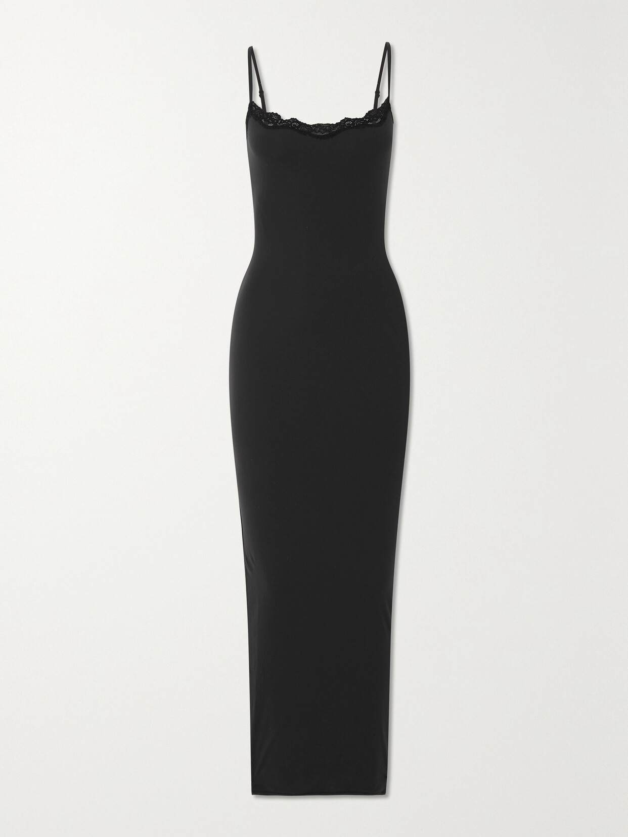 Skims Fits Everybody Lace Long Slipdress In Black