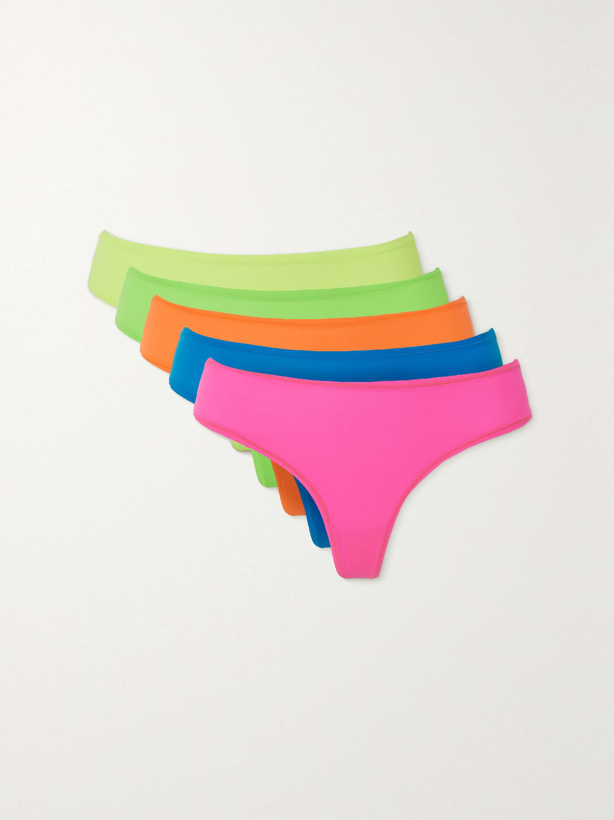 Fits Everybody set of five thongs - Neon Pink