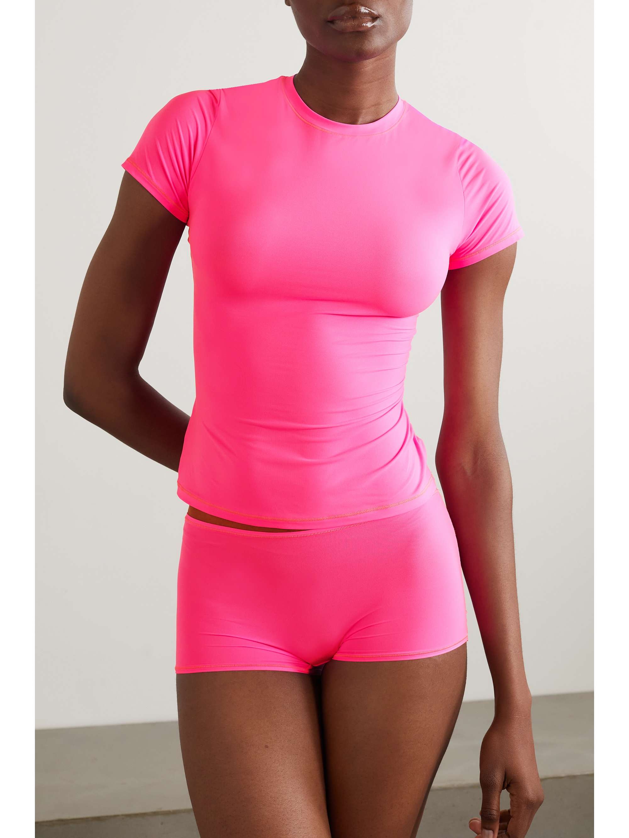 SKIMS Fits Everybody Tshirt Neon Pink NETAPORTER