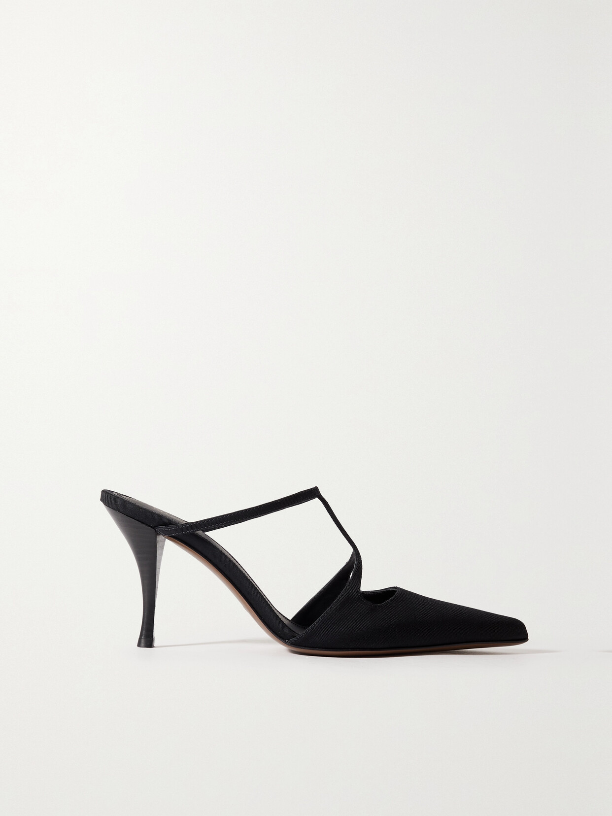 NEOUS - Sargas Cutout Grosgrain Mules - Black