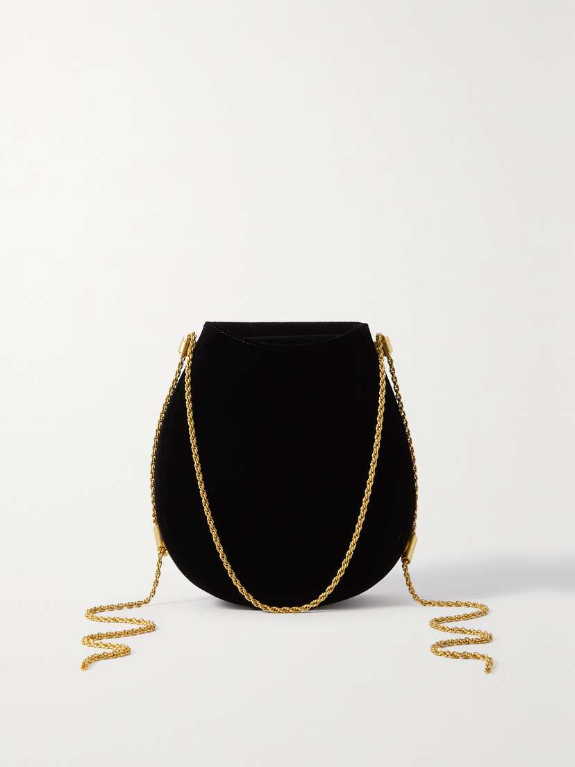 NEOUS Corvus 0.1 Chain-embellished Velvet Shoulder Bag -  - One size