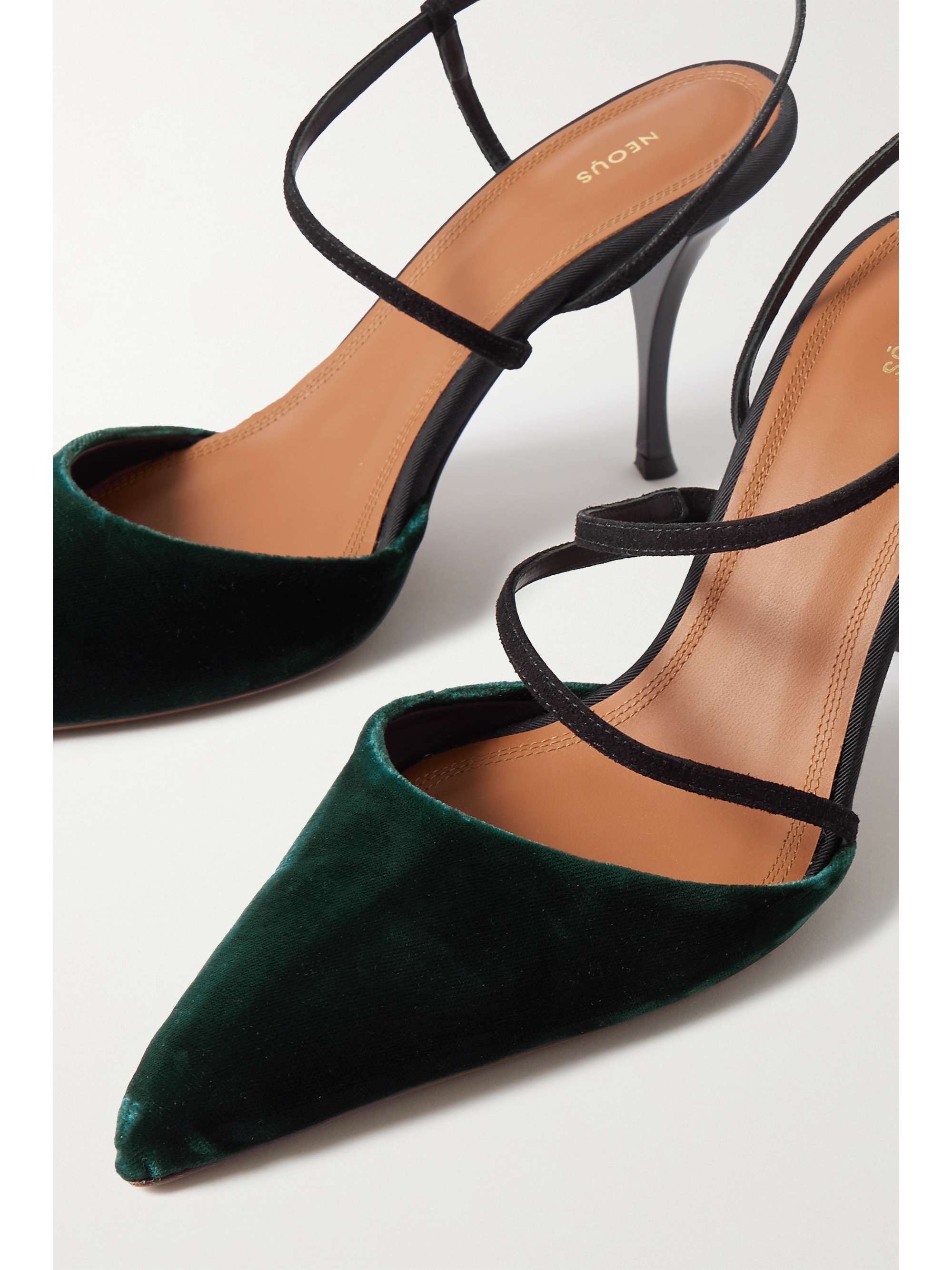 NEOUS Tangra suede-trimmed velvet pumps | NET-A-PORTER