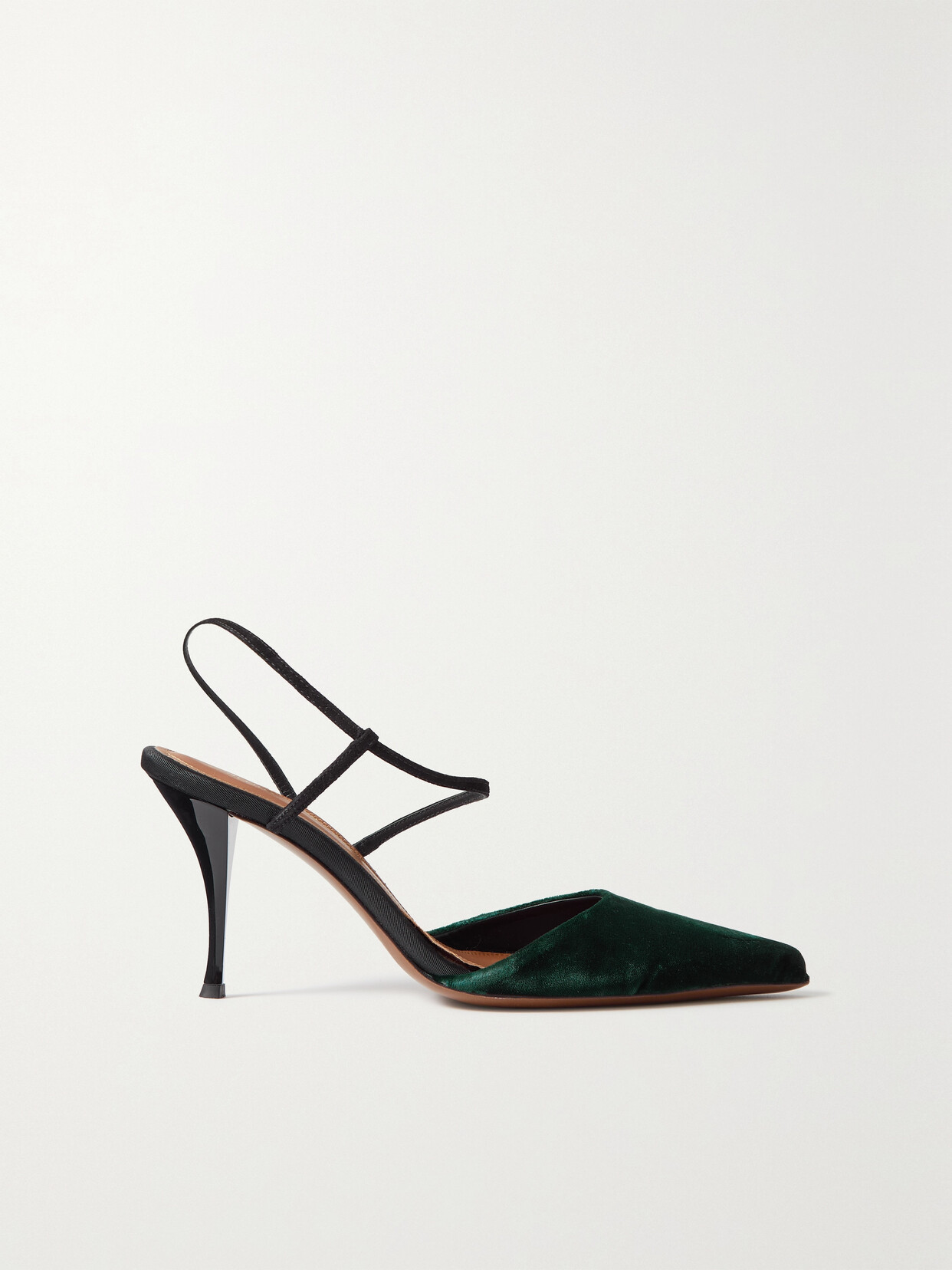 NEOUS Tangra Suede-trimmed Velvet Pumps - Green