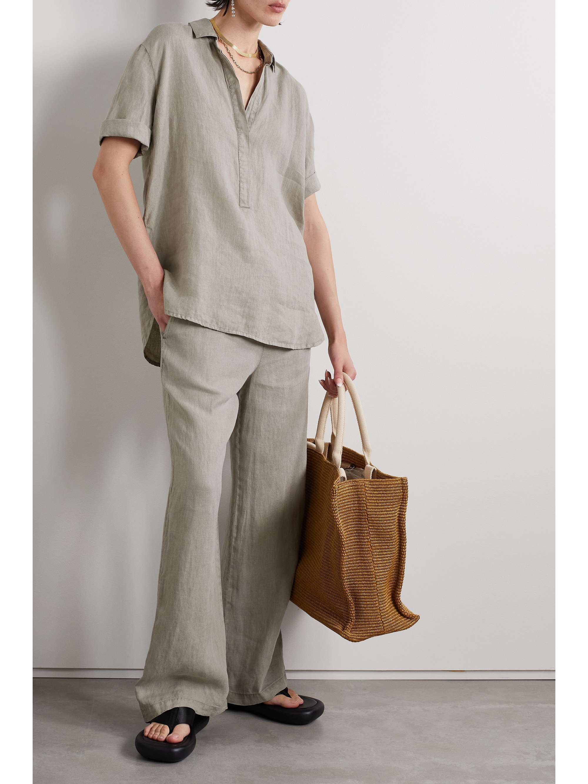 JAMES PERSE Linen straightleg pants NETAPORTER