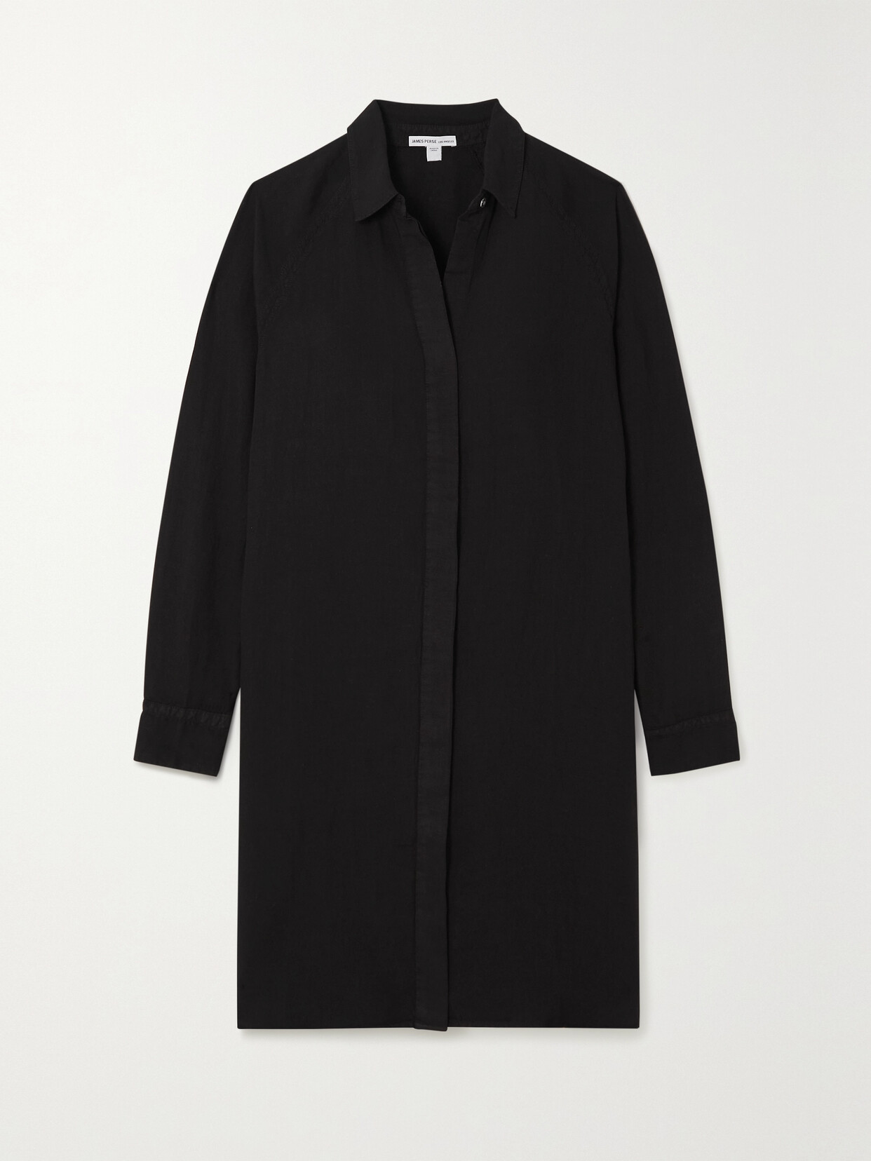 James Perse - Tencel Lyocell And Linen-blend Shirt Dress - Black