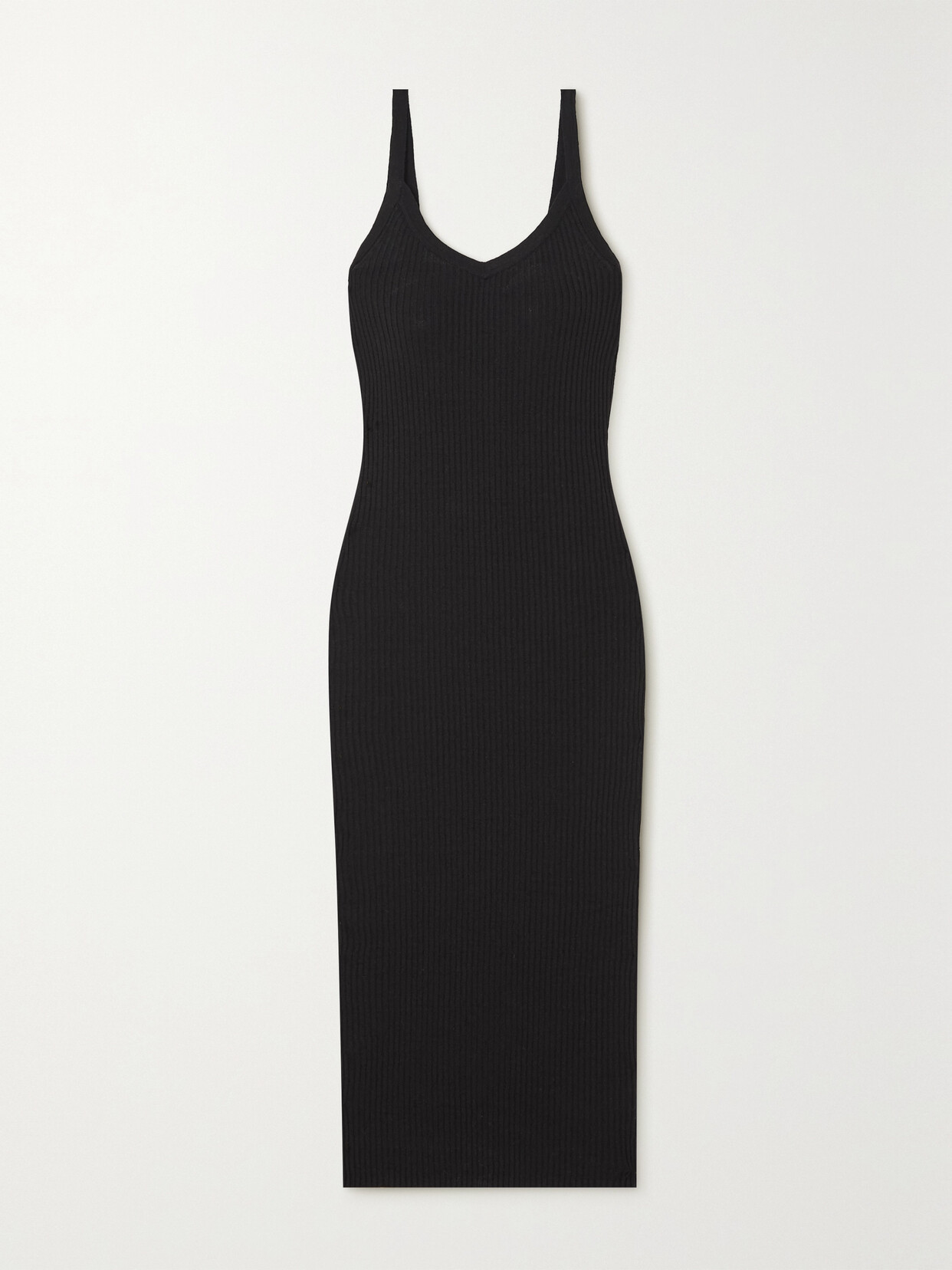 James Perse - Ribbed Linen-blend Maxi Dress - Black