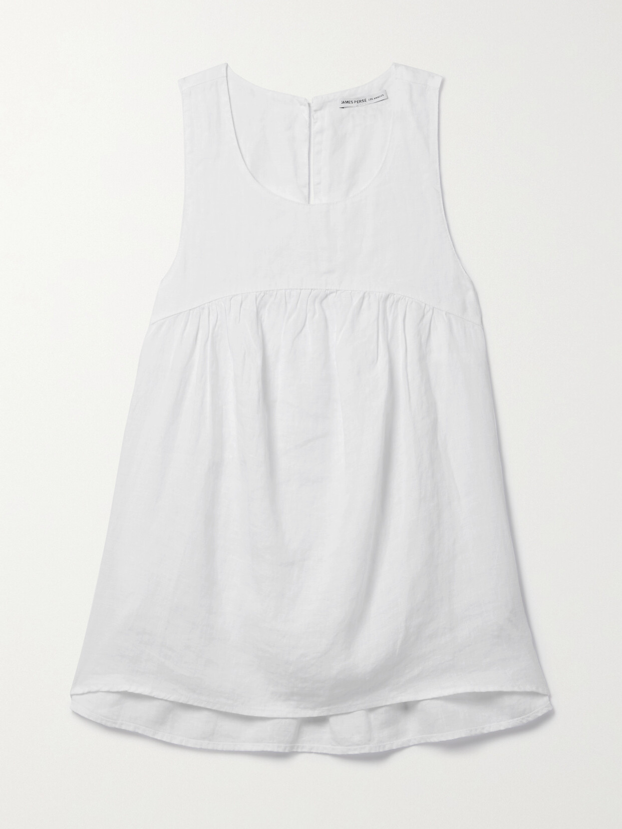 James Perse Gathered Linen Tank - White