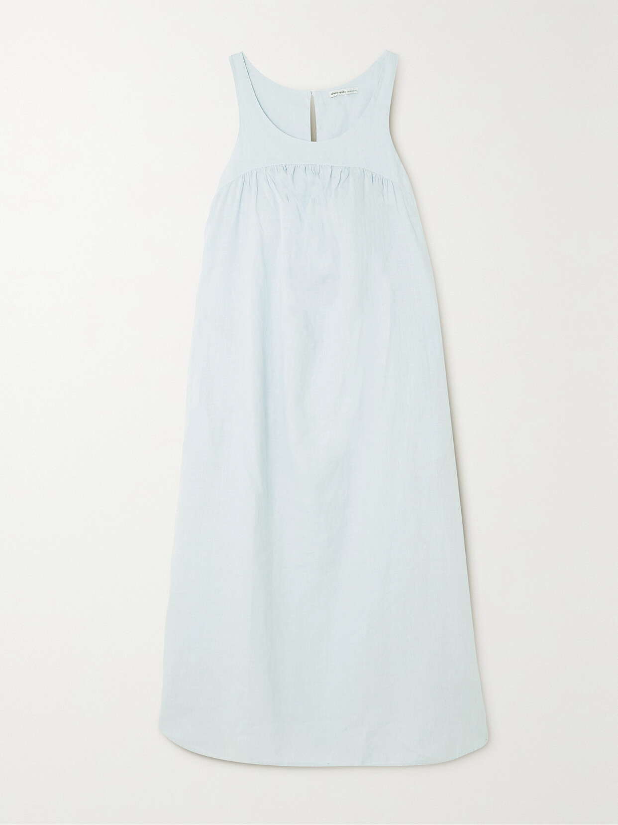 James Perse - Gathered Linen Midi Dress - Blue