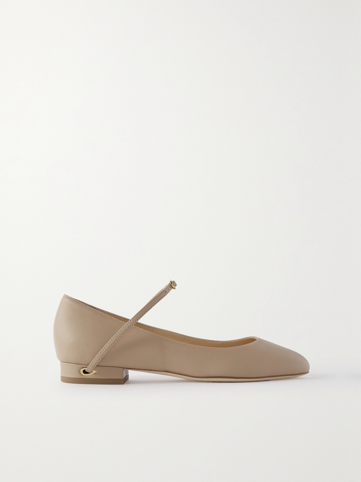 Jennifer Chamandi Paolo 20 Leather Mary Jane Flats In Neutrals