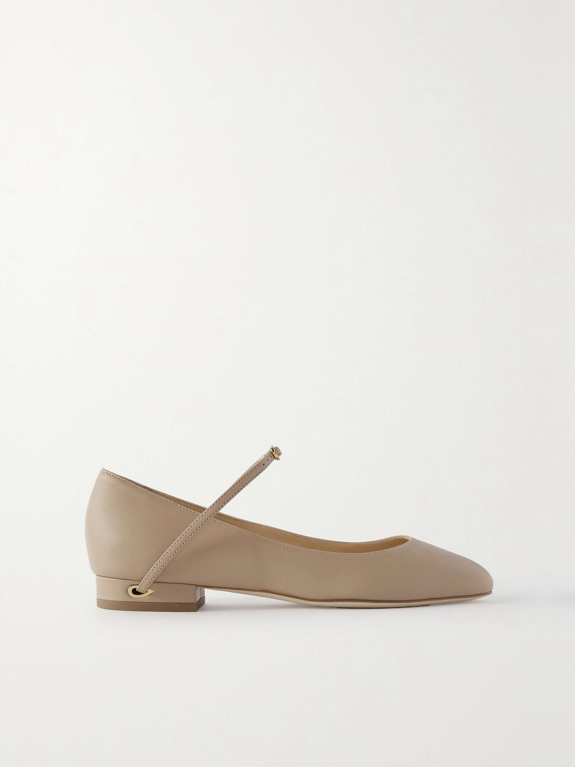 Goldie faux pearl-embellished leather ballet flats