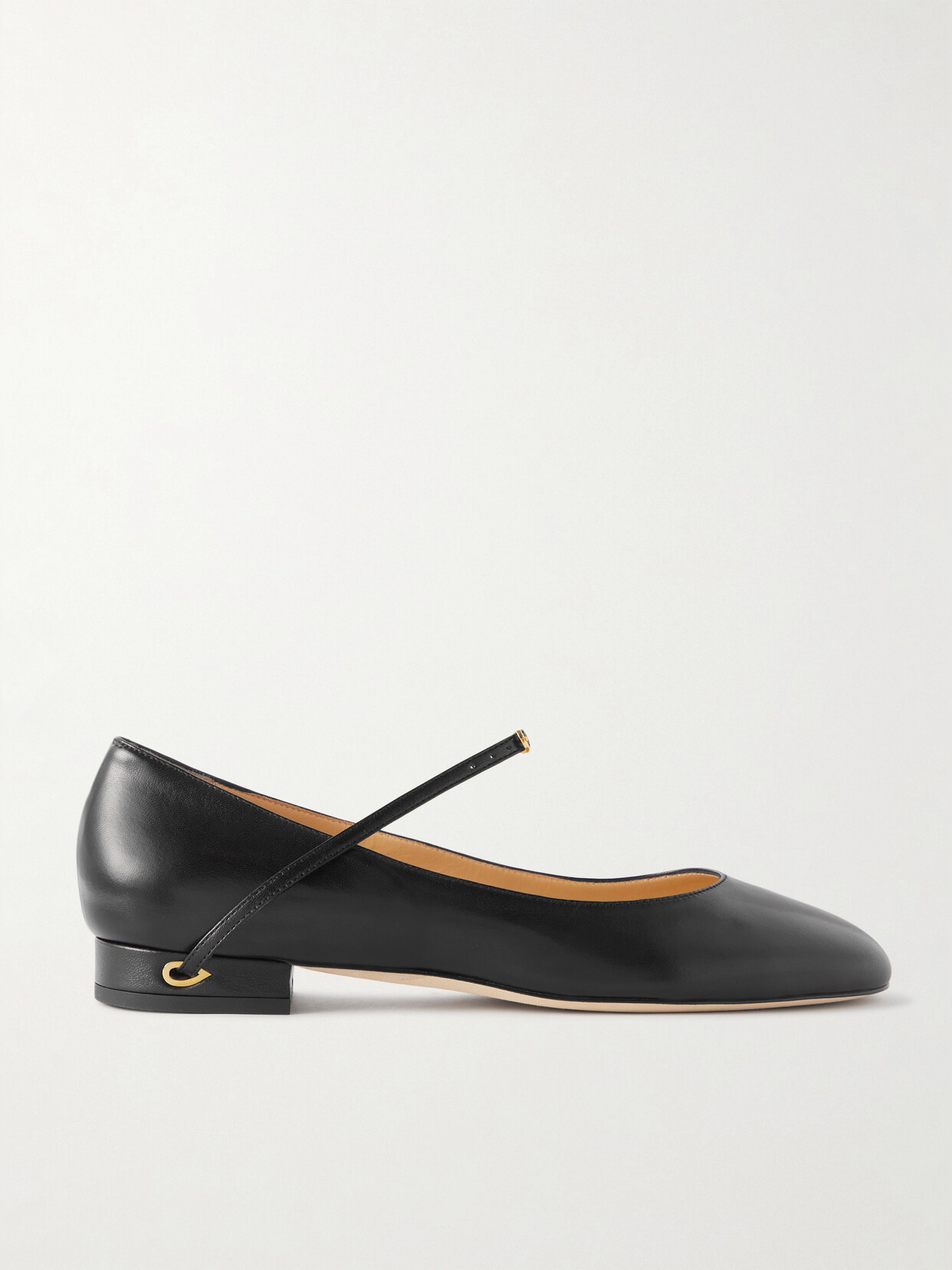 Jennifer Chamandi Paolo 20 Leather Ballet Flats In Black