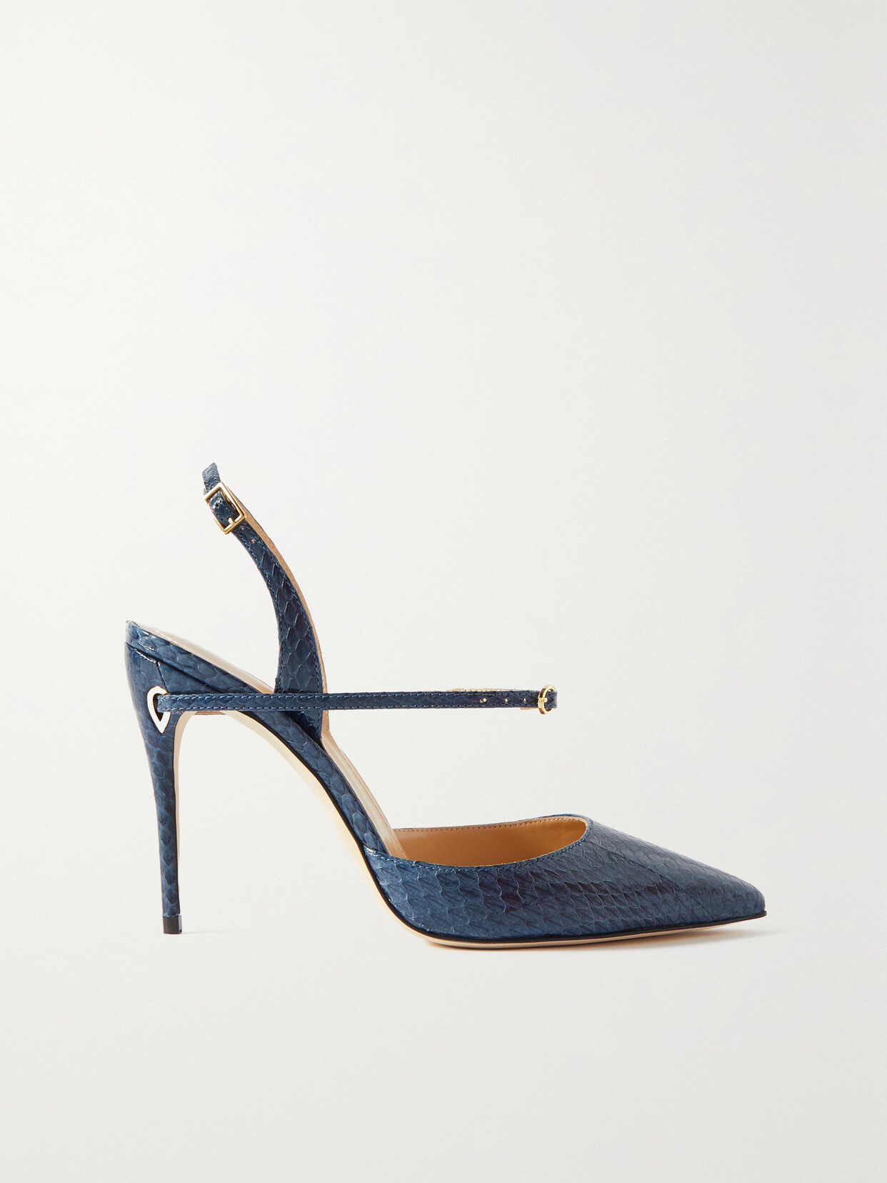 Jennifer Chamandi - Vittorio 105 Elaphe Slingback Pumps - Blue