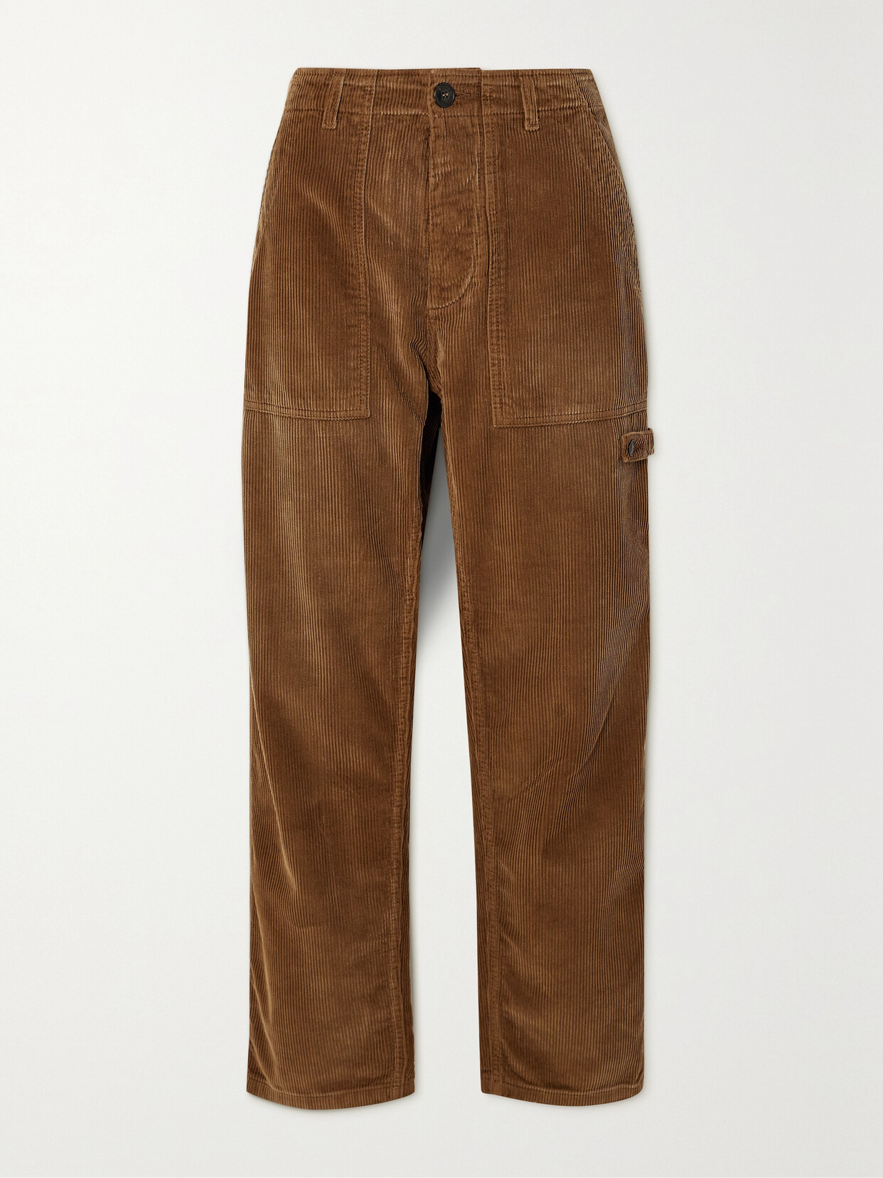 Fortela Jerry Cotton-corduroy Straight-leg Cargo Pants In Brown