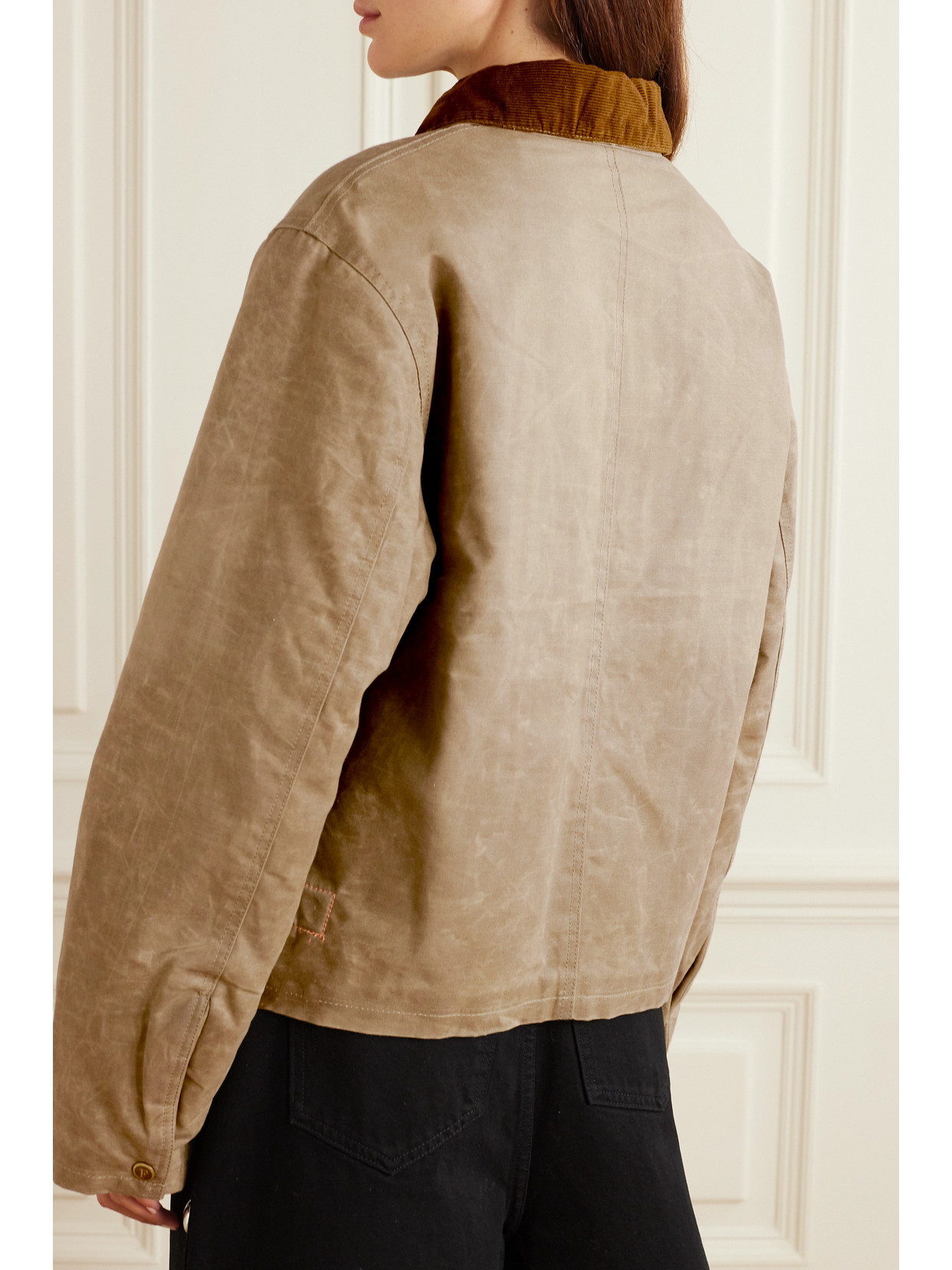 Fortela Fleur Coated Cotton Jacket In Green