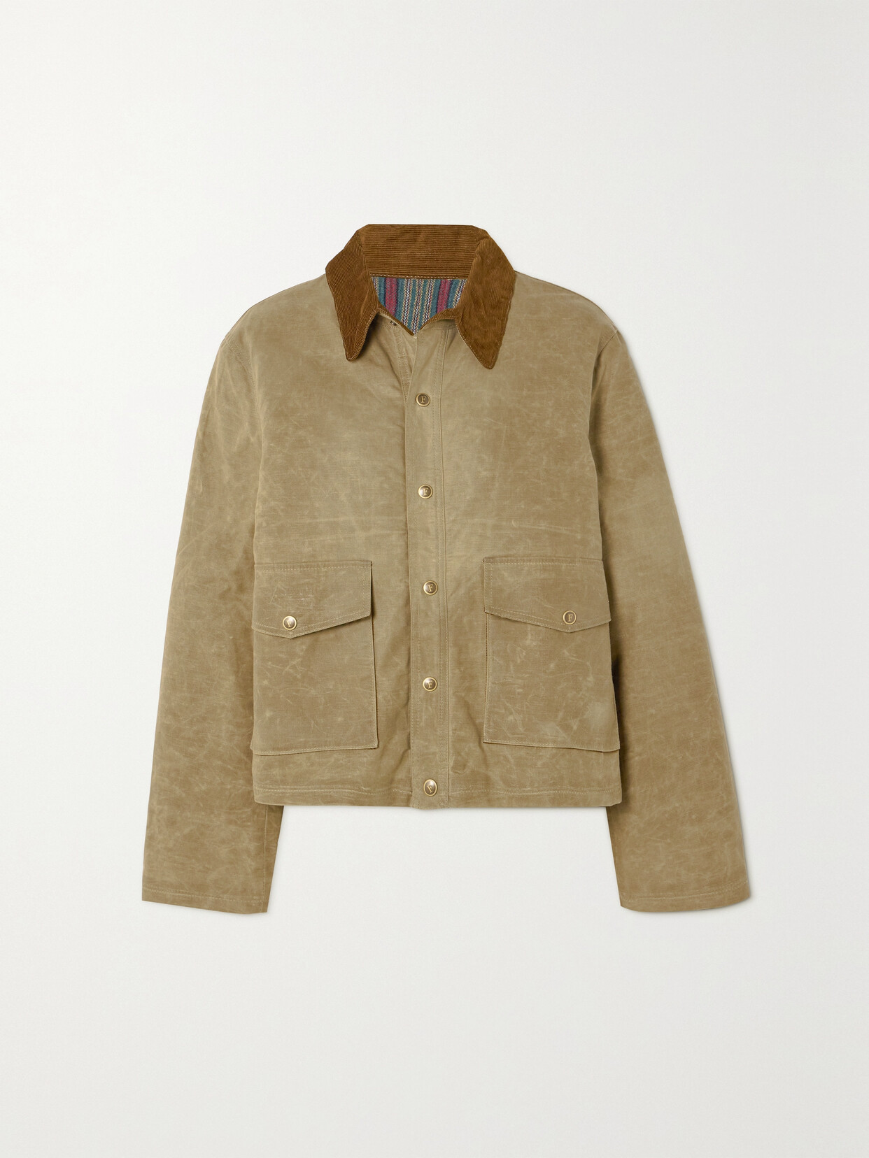 Fortela Fleur Coated Cotton Jacket In Green