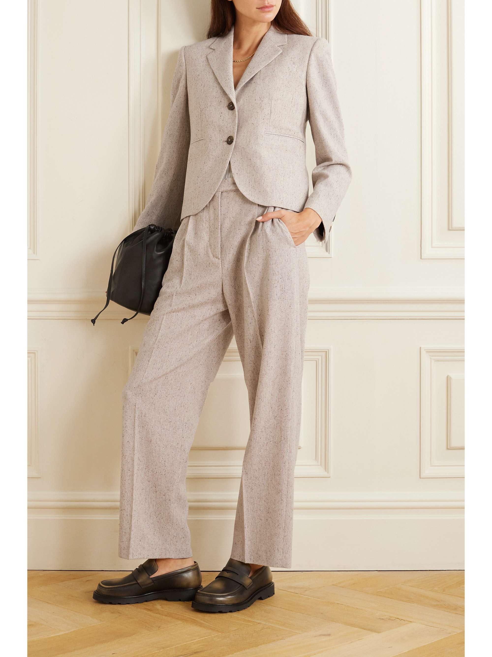 FORTELA Brooke mélange woolblend tweed blazer NETAPORTER