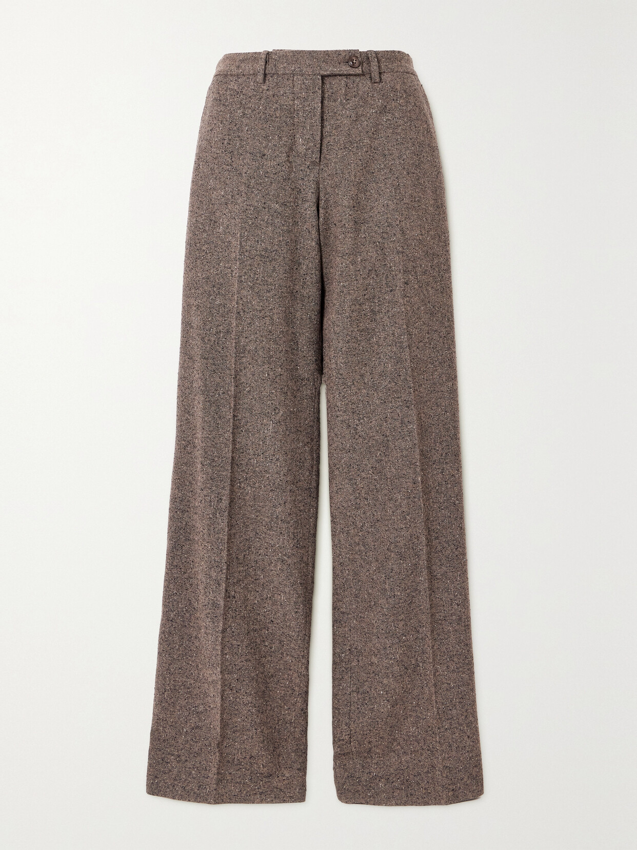 Fortela - Juliana Mélange Wool-blend Tweed Staight-leg Pants - Green