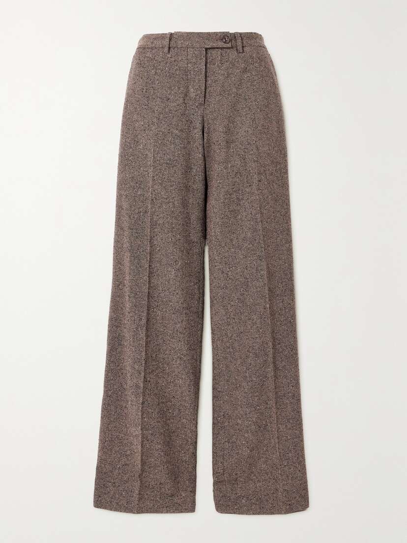 Fortela Juliana Mélange Wool-blend Tweed Staight-leg Pants