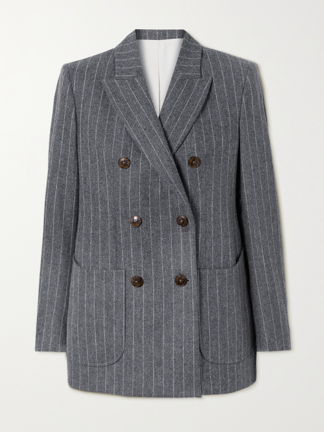 Fortela Brandy Double-breasted Pinstriped Wool Blazer In Blue