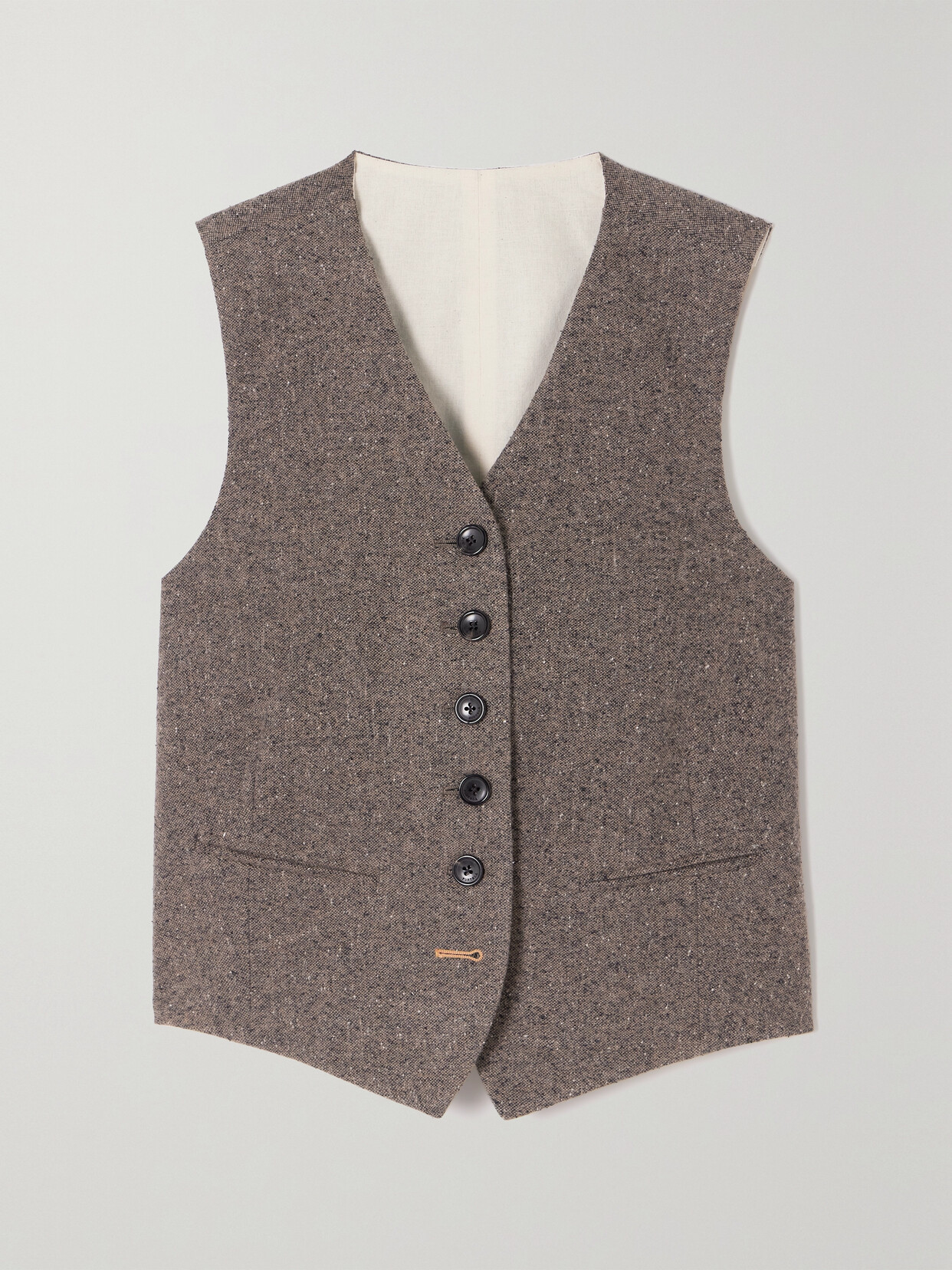 Fortela - Demi Mélange Wool-blend Tweed Vest - Gray